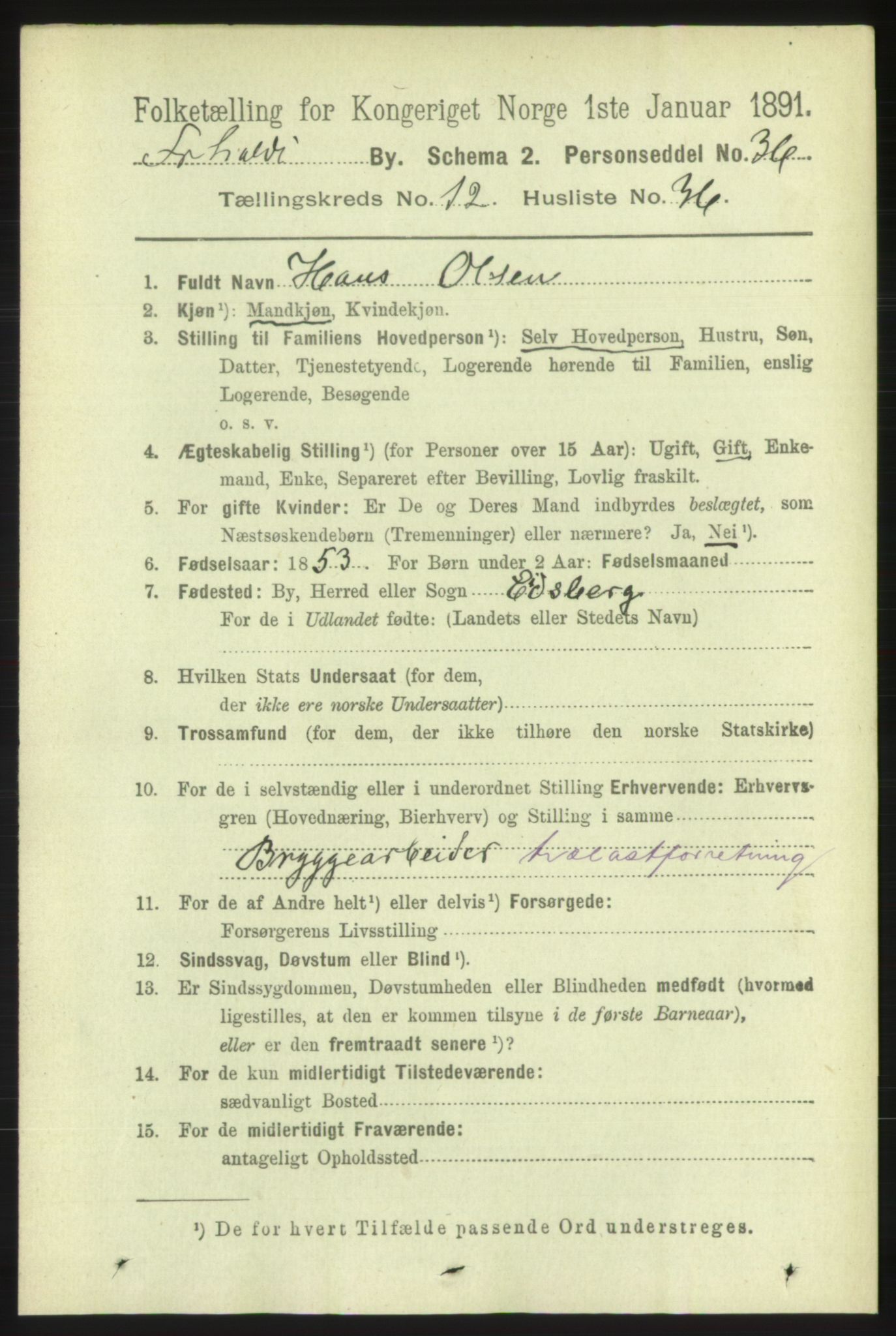 RA, 1891 census for 0101 Fredrikshald, 1891, p. 8776