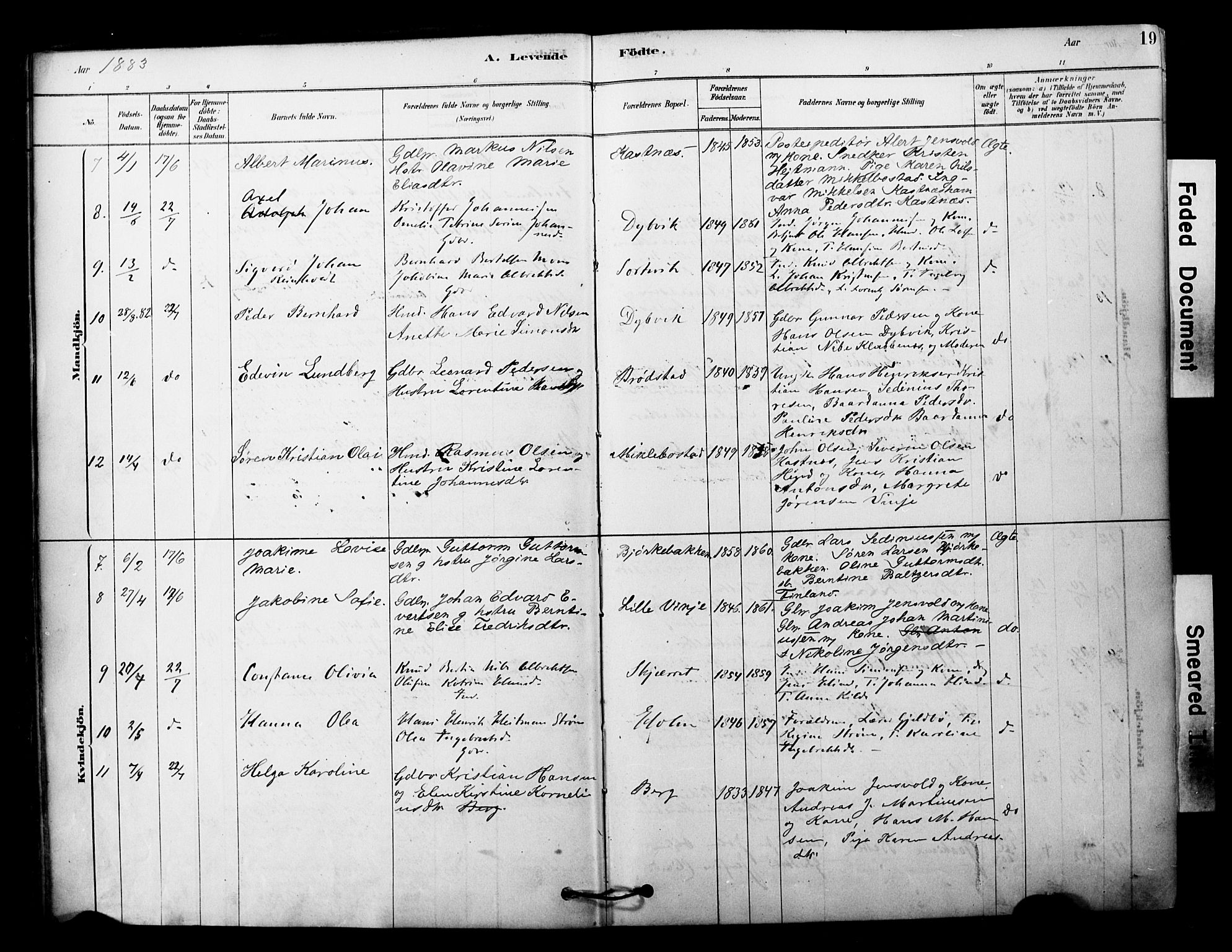 Tranøy sokneprestkontor, SATØ/S-1313/I/Ia/Iaa/L0011kirke: Parish register (official) no. 11, 1878-1904, p. 19