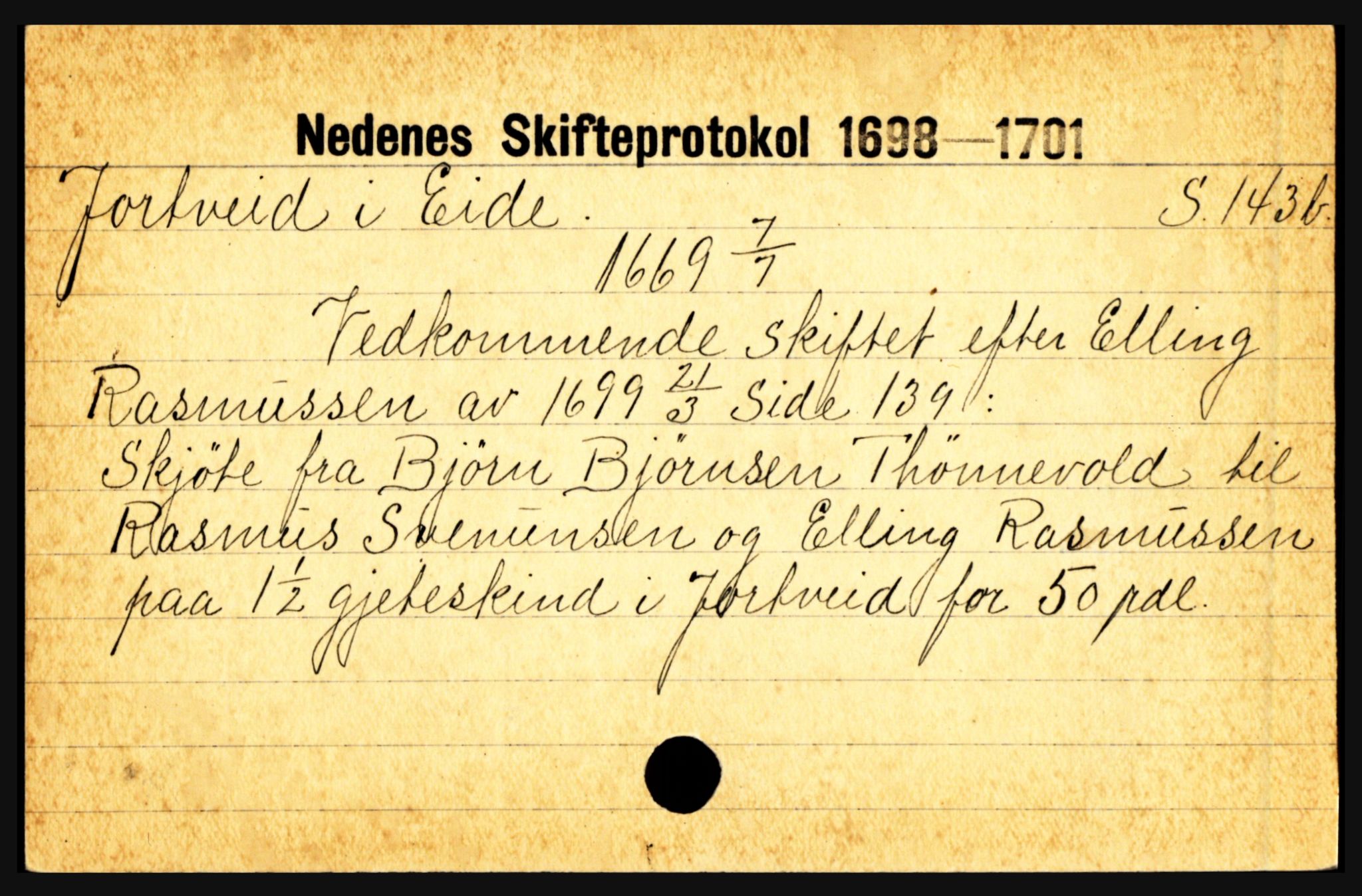 Nedenes sorenskriveri før 1824, AV/SAK-1221-0007/H, p. 14159