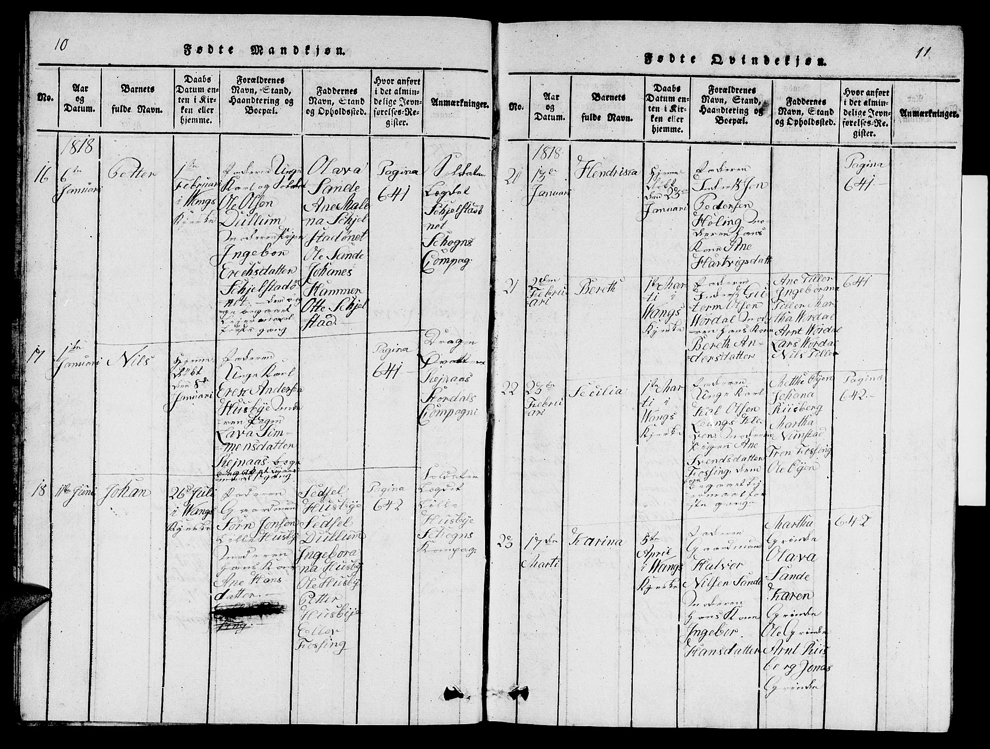 Ministerialprotokoller, klokkerbøker og fødselsregistre - Nord-Trøndelag, SAT/A-1458/714/L0132: Parish register (copy) no. 714C01, 1817-1824, p. 10-11