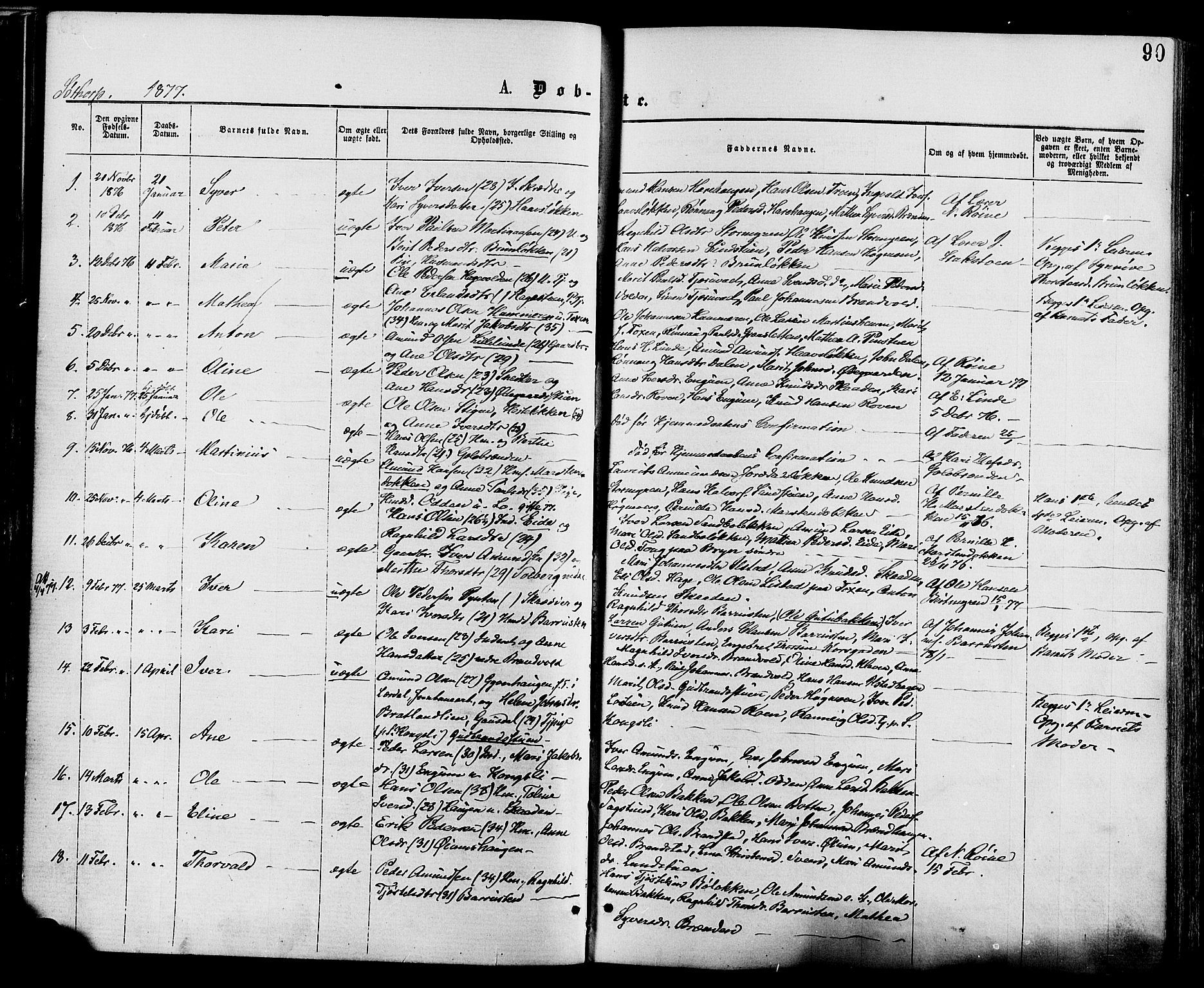 Nord-Fron prestekontor, AV/SAH-PREST-080/H/Ha/Haa/L0002: Parish register (official) no. 2, 1865-1883, p. 90