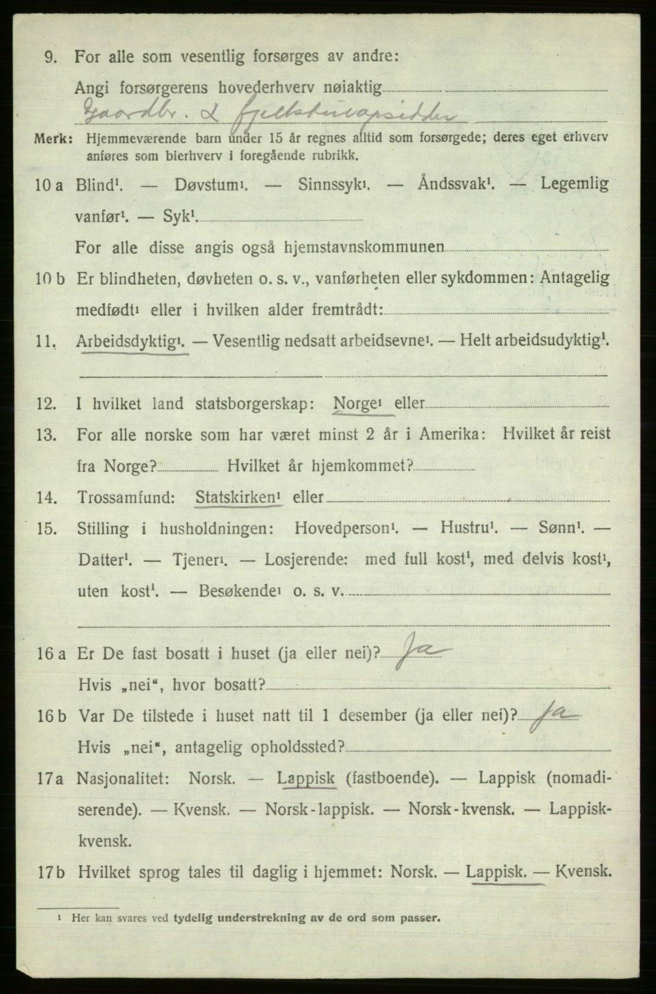 SATØ, 1920 census for Kautokeino, 1920, p. 842