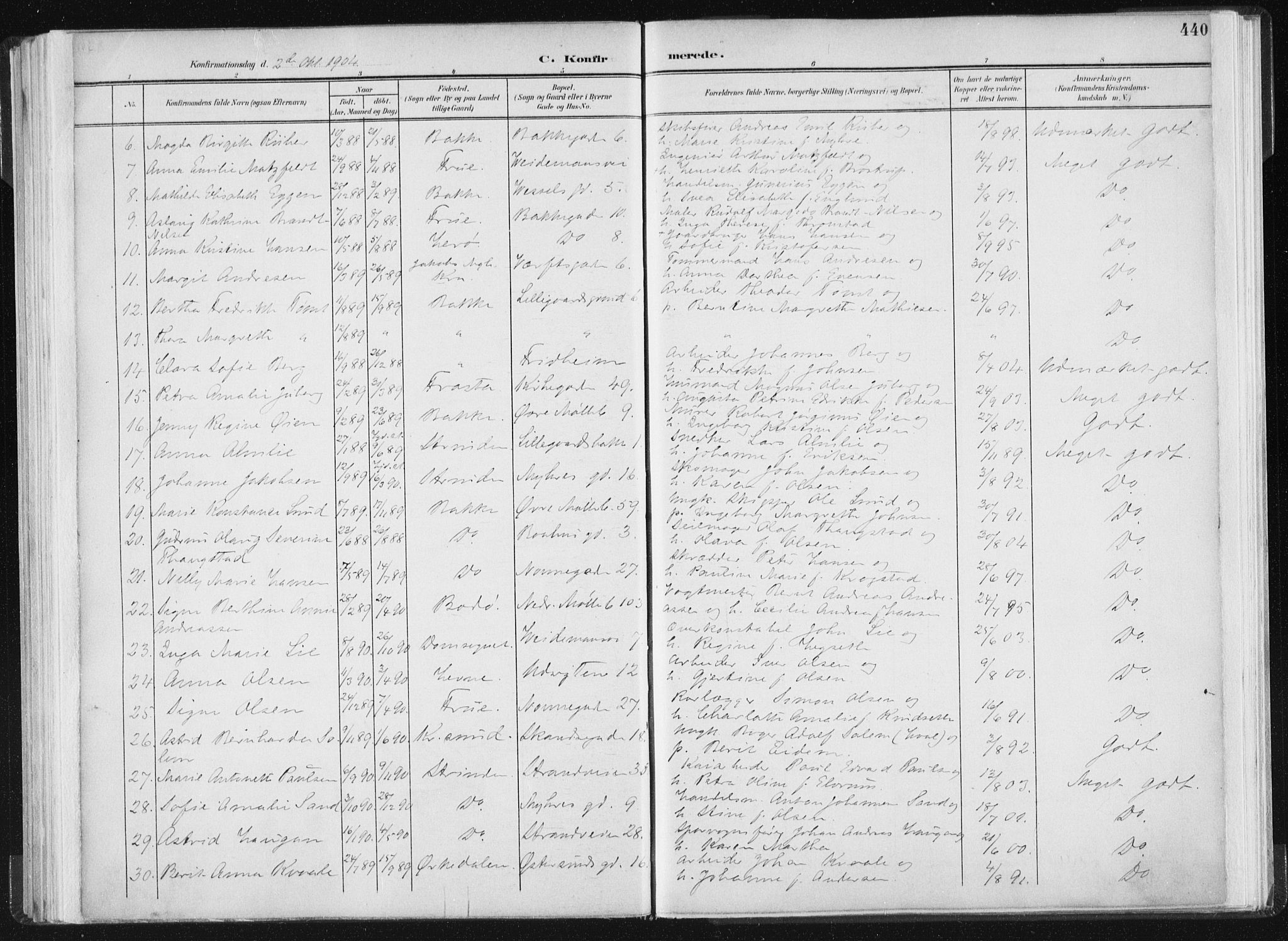 Ministerialprotokoller, klokkerbøker og fødselsregistre - Sør-Trøndelag, AV/SAT-A-1456/604/L0200: Parish register (official) no. 604A20II, 1901-1908, p. 440