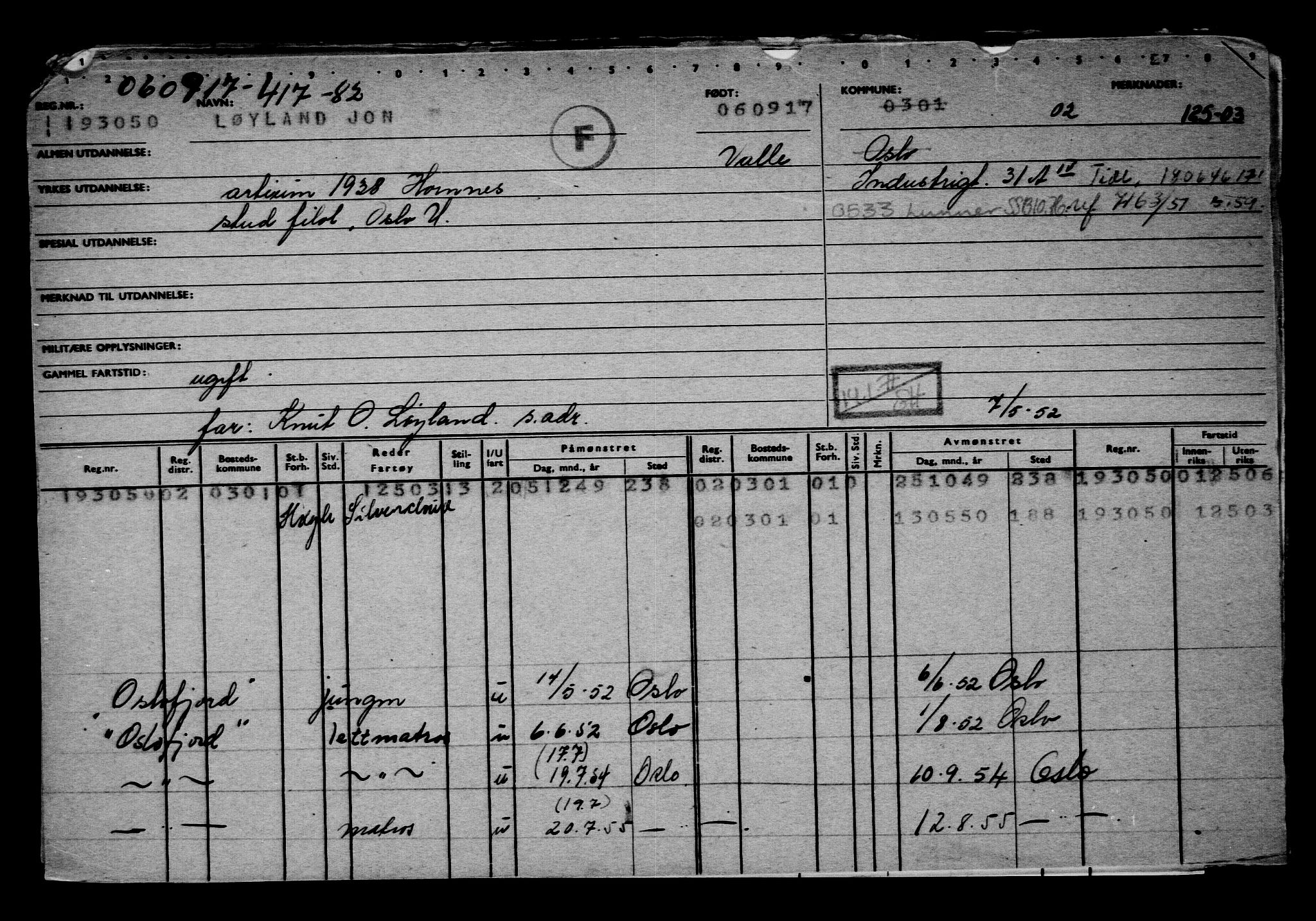 Direktoratet for sjømenn, AV/RA-S-3545/G/Gb/L0151: Hovedkort, 1917, p. 469