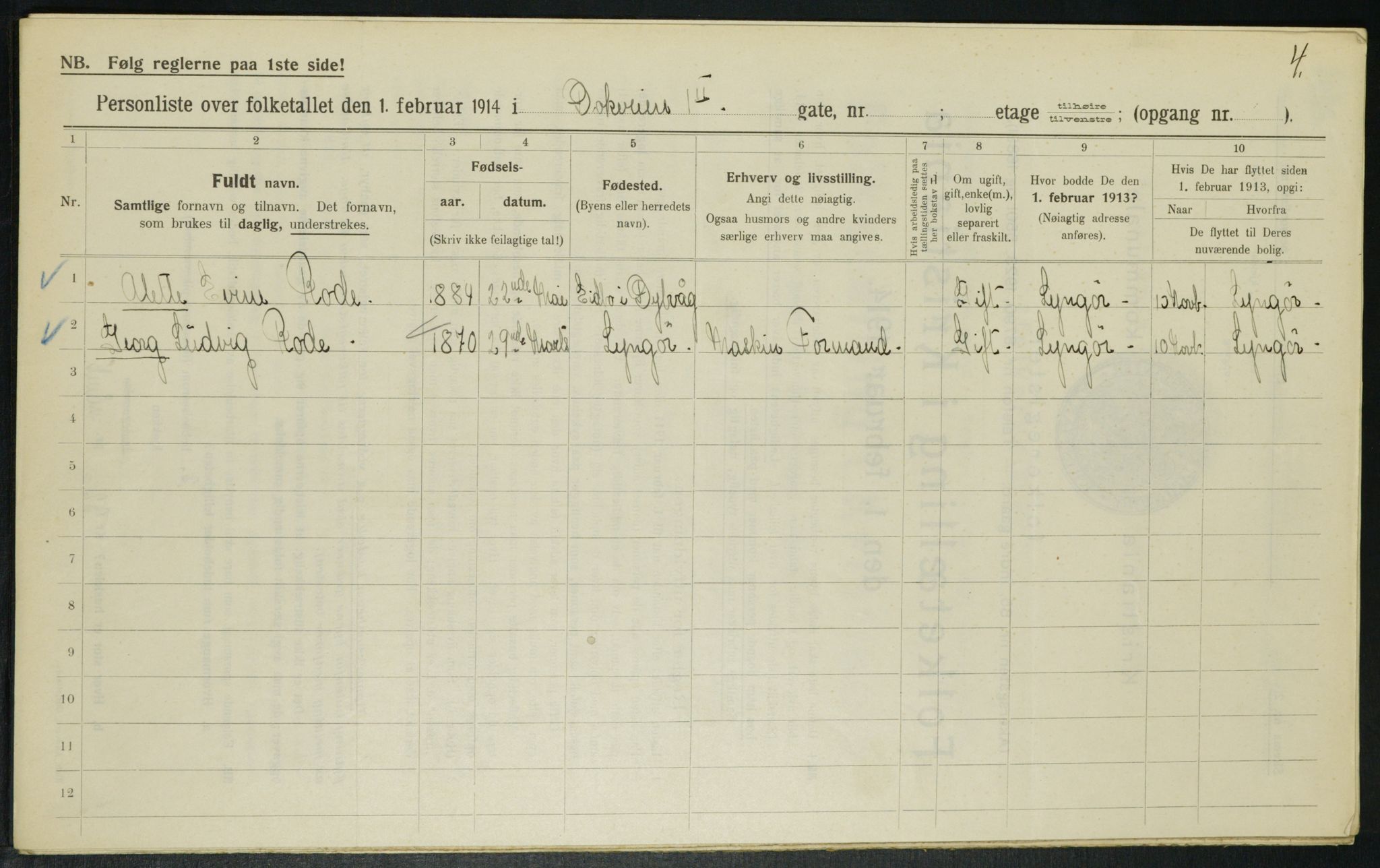 OBA, Municipal Census 1914 for Kristiania, 1914, p. 15988