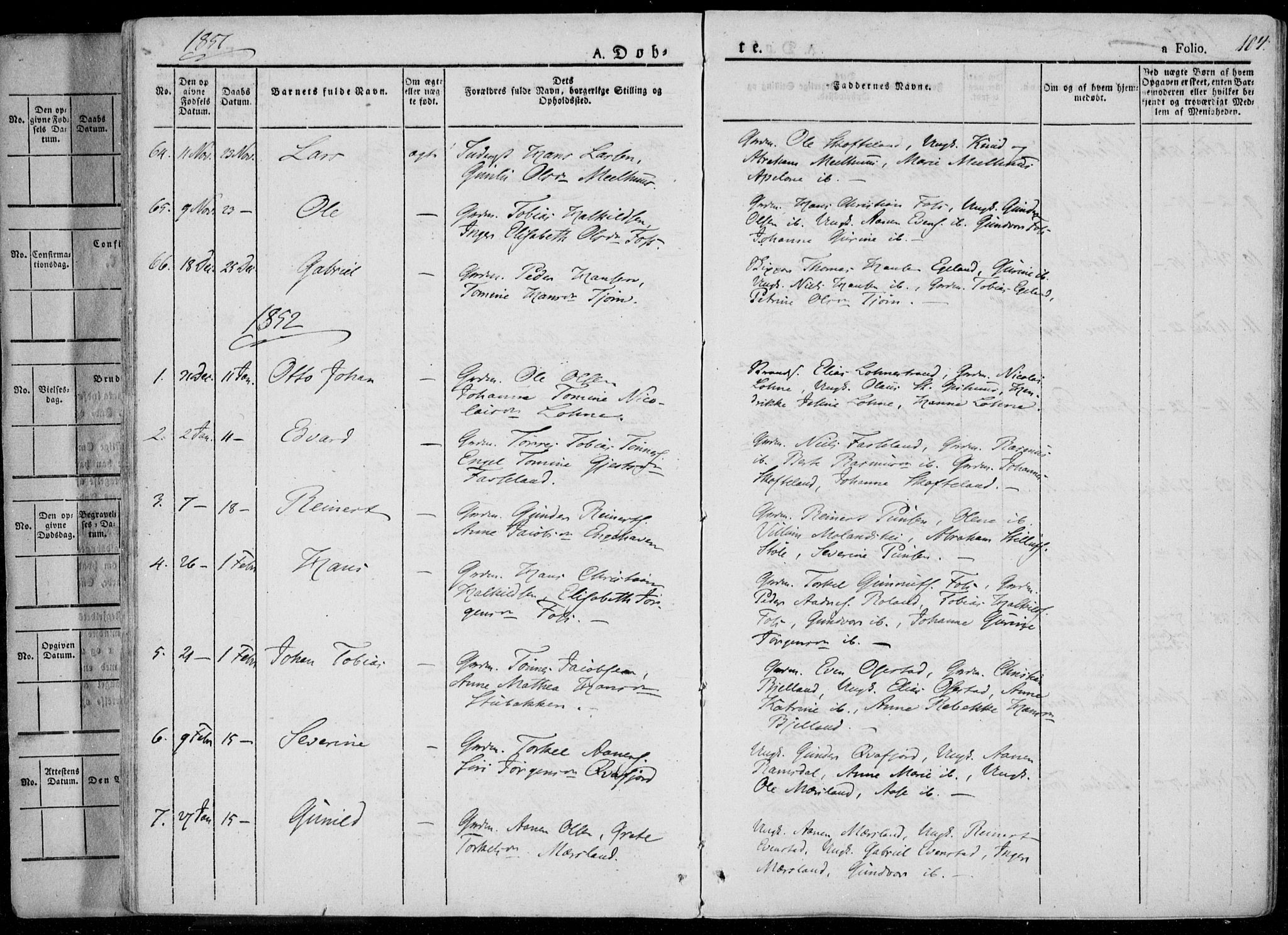 Sør-Audnedal sokneprestkontor, AV/SAK-1111-0039/F/Fa/Fab/L0006: Parish register (official) no. A 6, 1829-1855, p. 104