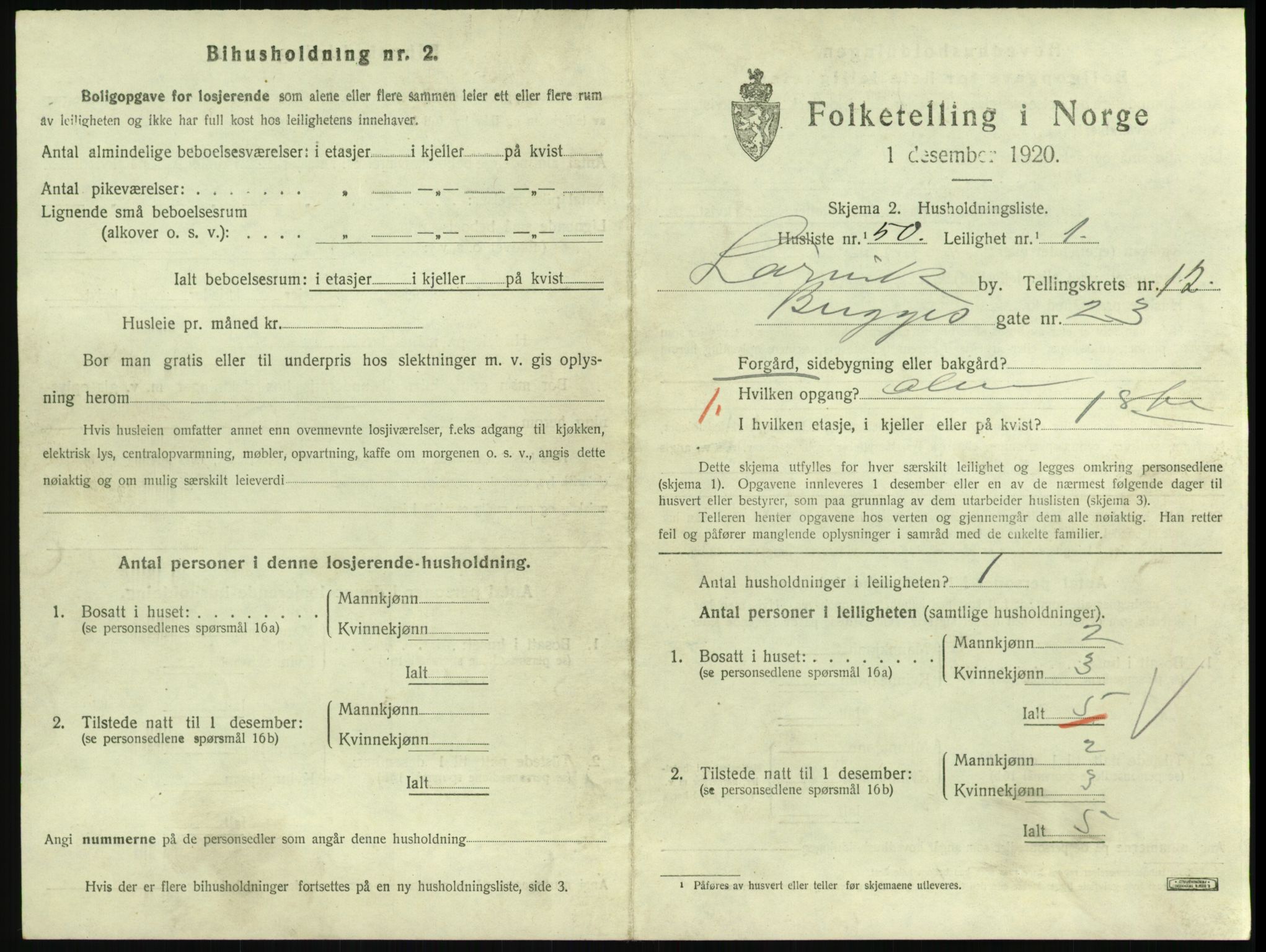 SAKO, 1920 census for Larvik, 1920, p. 8558