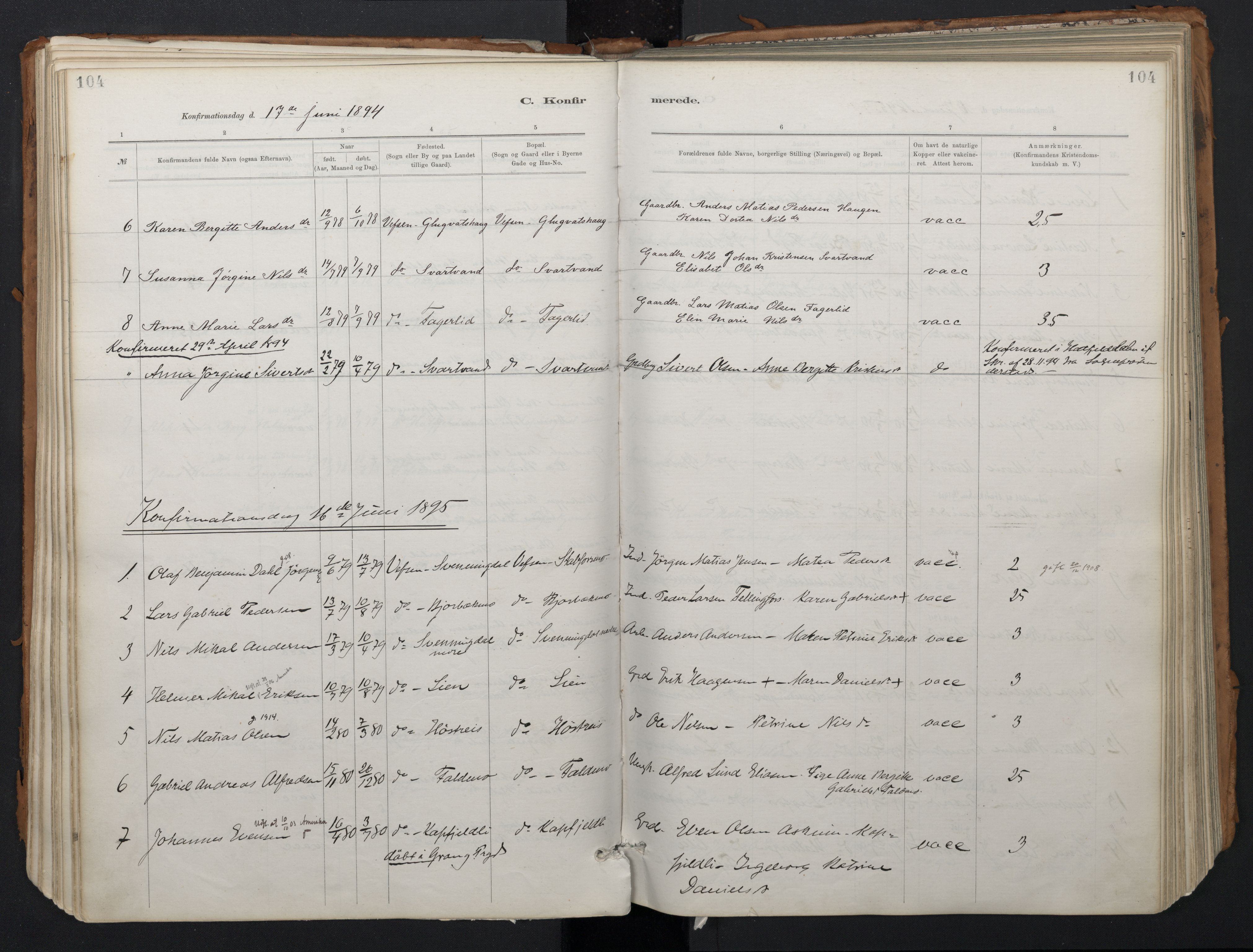 Ministerialprotokoller, klokkerbøker og fødselsregistre - Nordland, SAT/A-1459/824/L0338: Parish register (official) no. 824A01, 1880-1915, p. 104