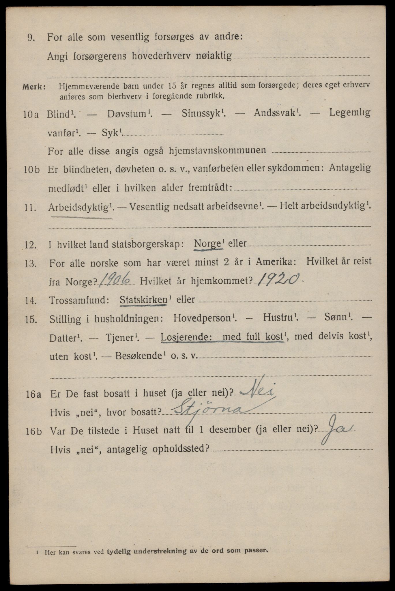 SAT, 1920 census for Trondheim, 1920, p. 82871