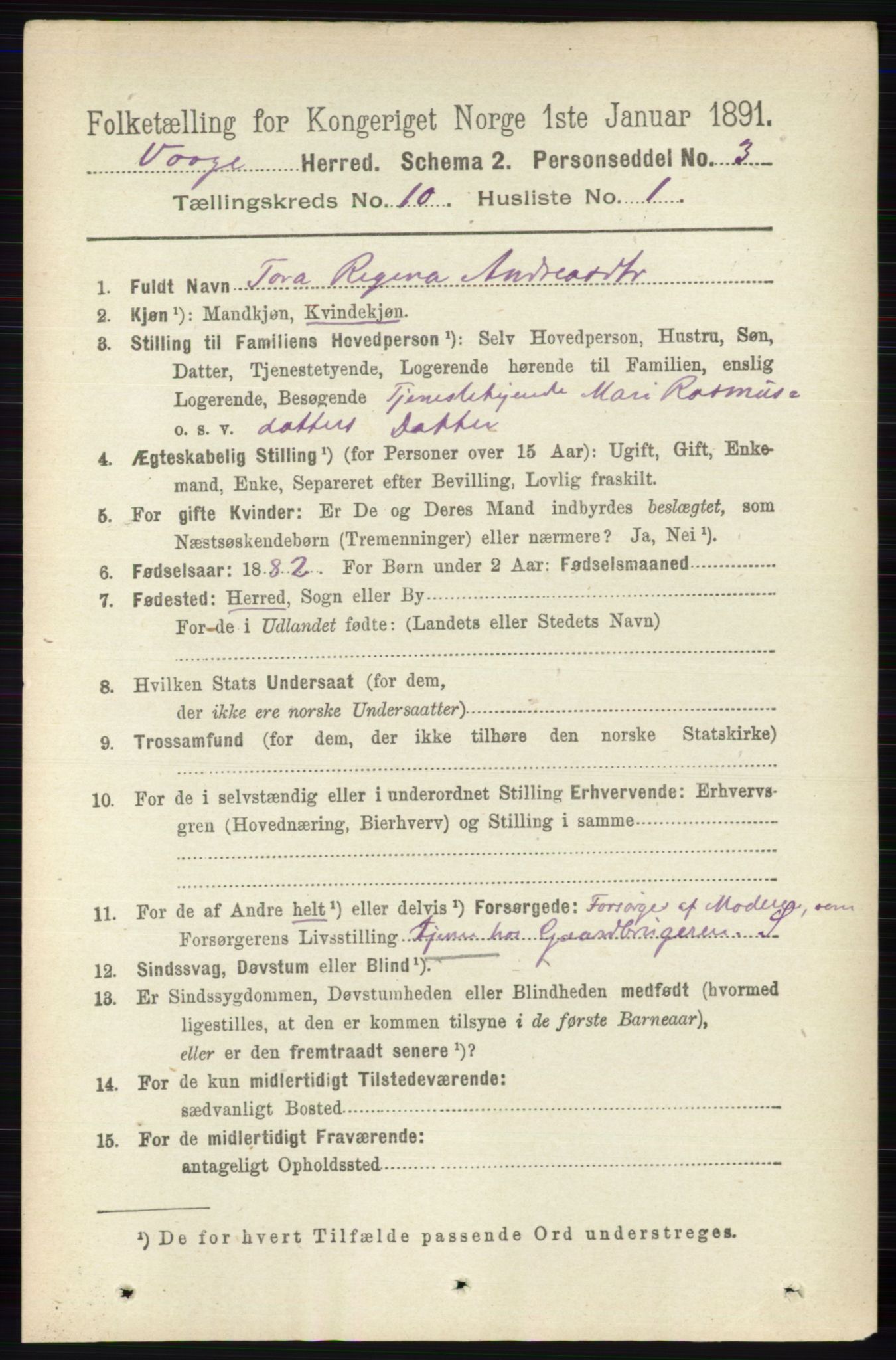 RA, 1891 census for 0515 Vågå, 1891, p. 6220