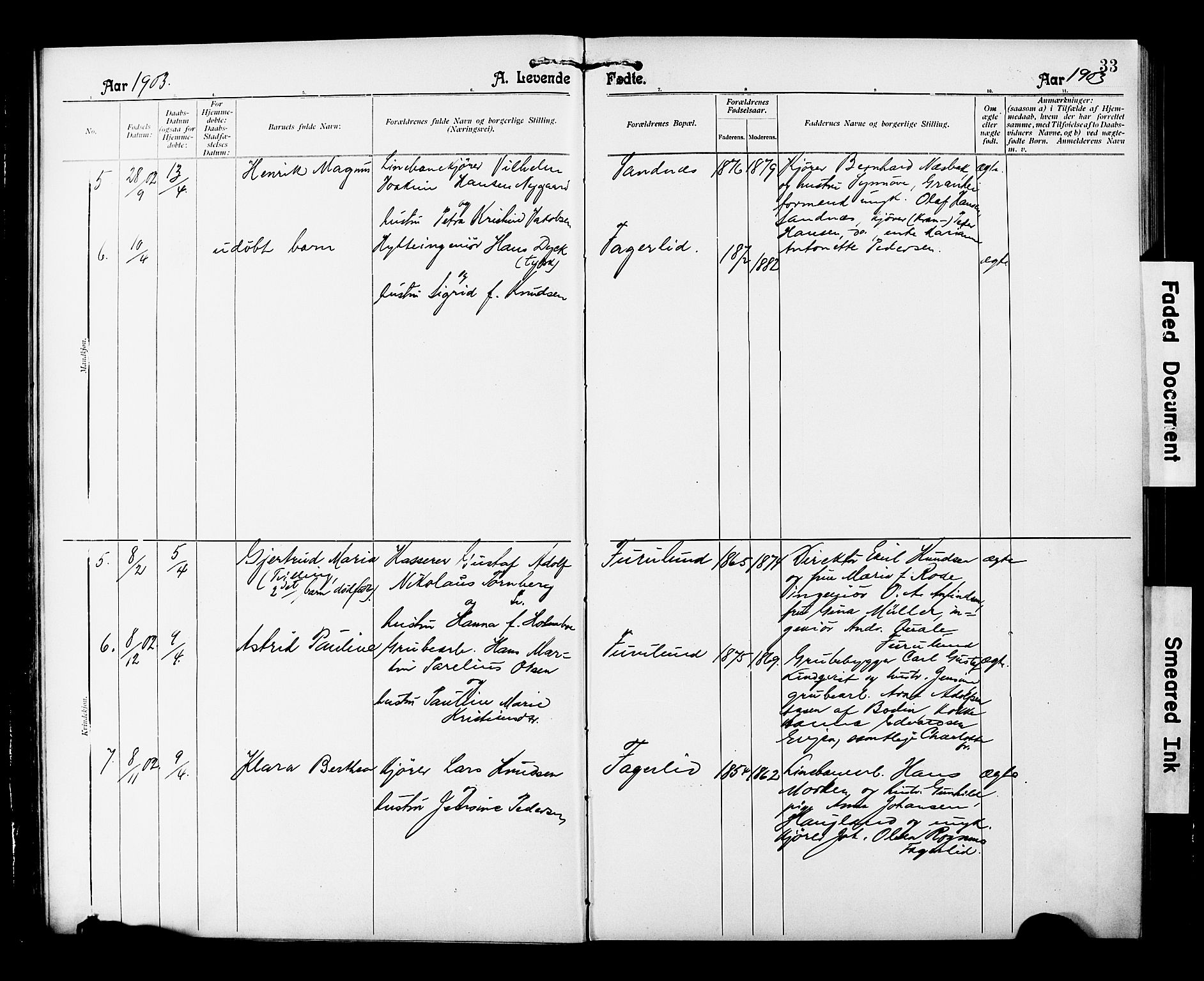 Ministerialprotokoller, klokkerbøker og fødselsregistre - Nordland, AV/SAT-A-1459/850/L0709: Parish register (official) no. 850A01, 1899-1909, p. 33