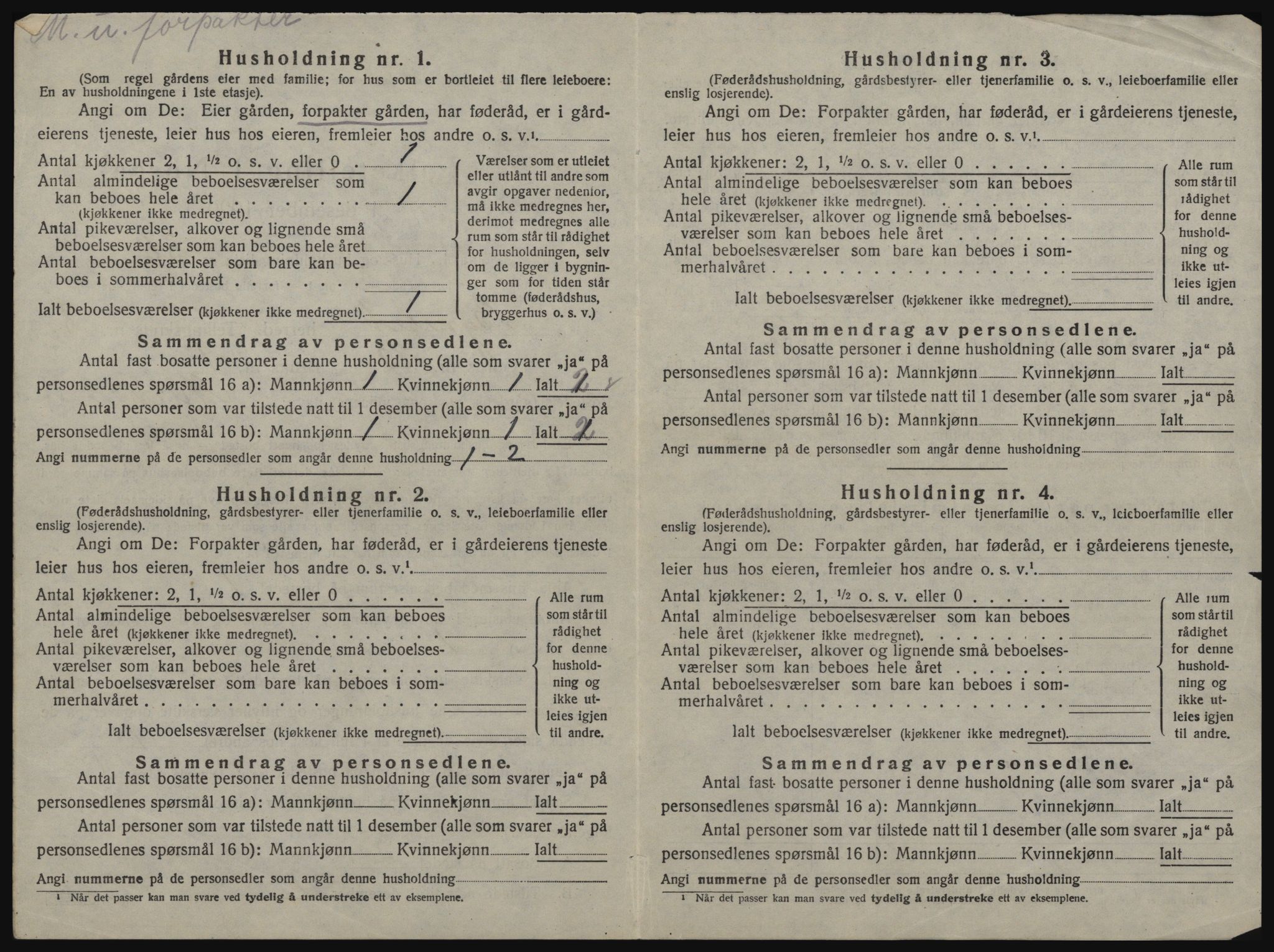 SAT, 1920 census for Byneset, 1920, p. 711