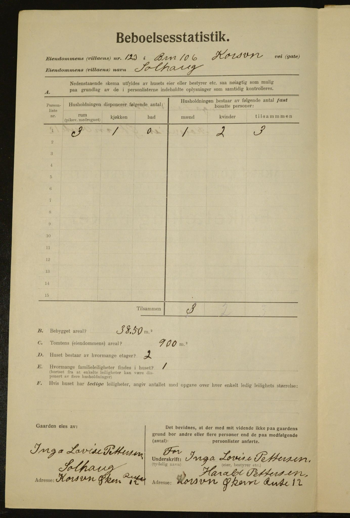 , Municipal Census 1923 for Aker, 1923, p. 28406