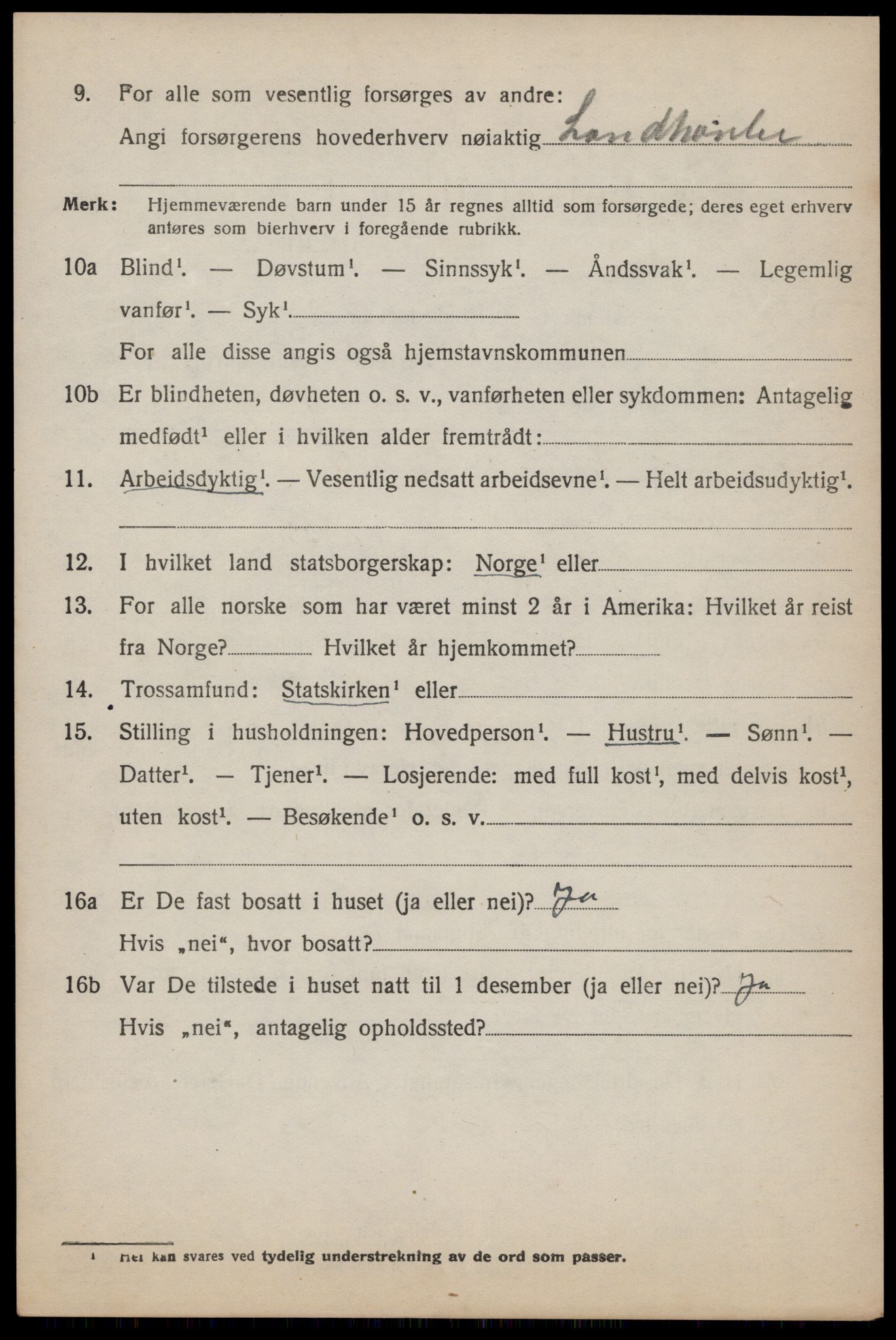 SAST, 1920 census for Forsand, 1920, p. 2780