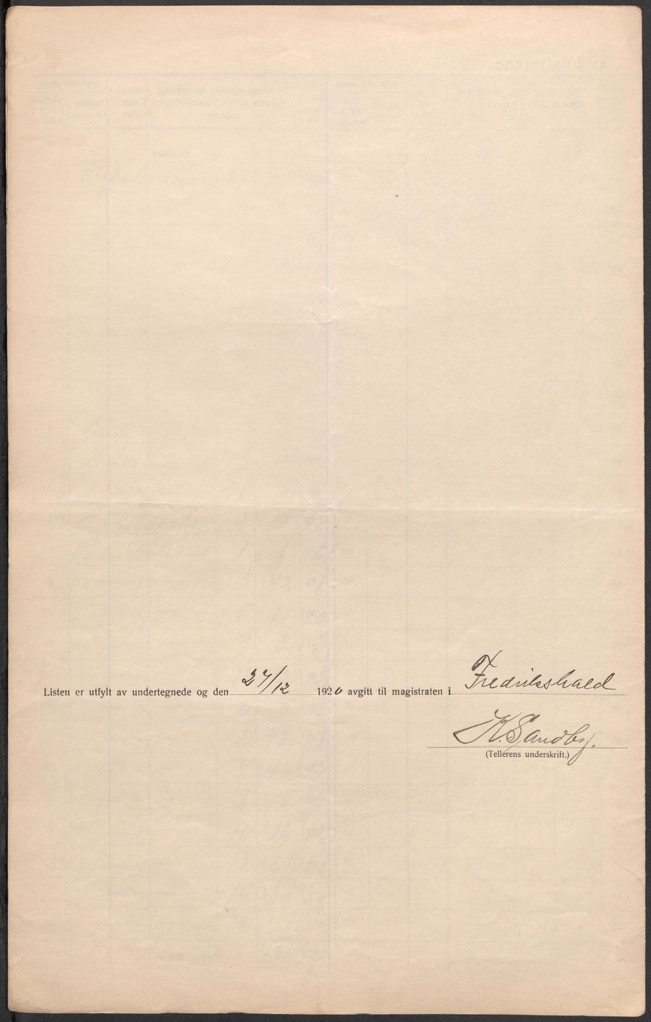 SAO, 1920 census for Fredrikshald, 1920, p. 29