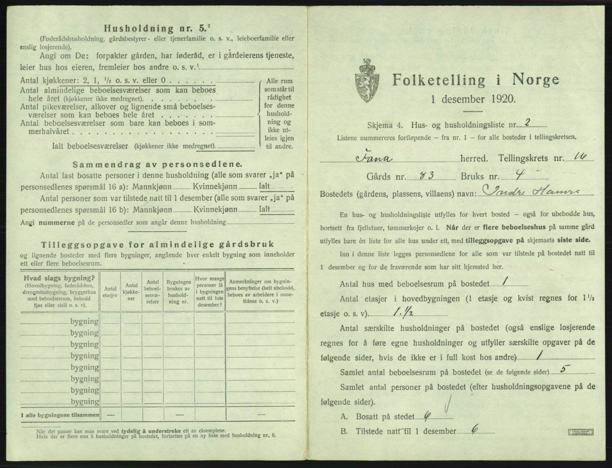 SAB, 1920 census for Fana, 1920, p. 2567