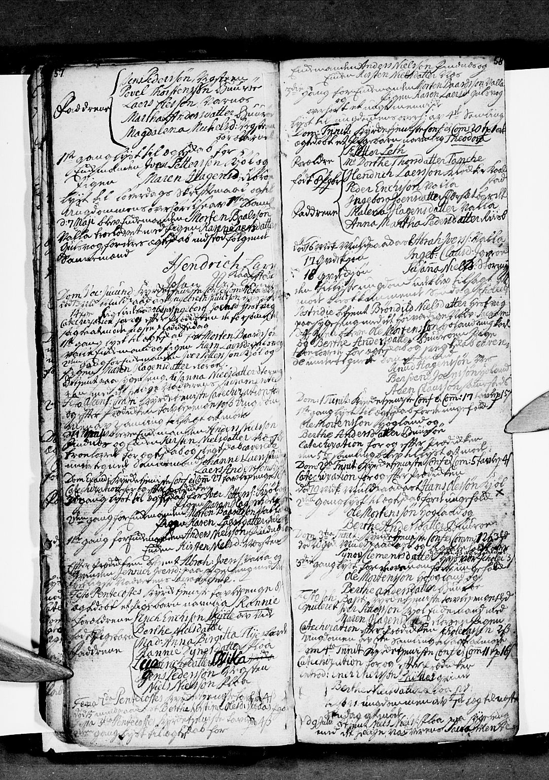 Ministerialprotokoller, klokkerbøker og fødselsregistre - Nordland, SAT/A-1459/816/L0237: Parish register (official) no. 816A03, 1757-1776, p. 57-58