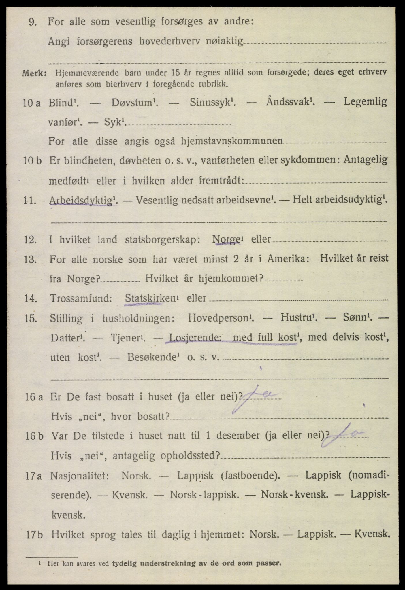 SAT, 1920 census for Verdal, 1920, p. 6698