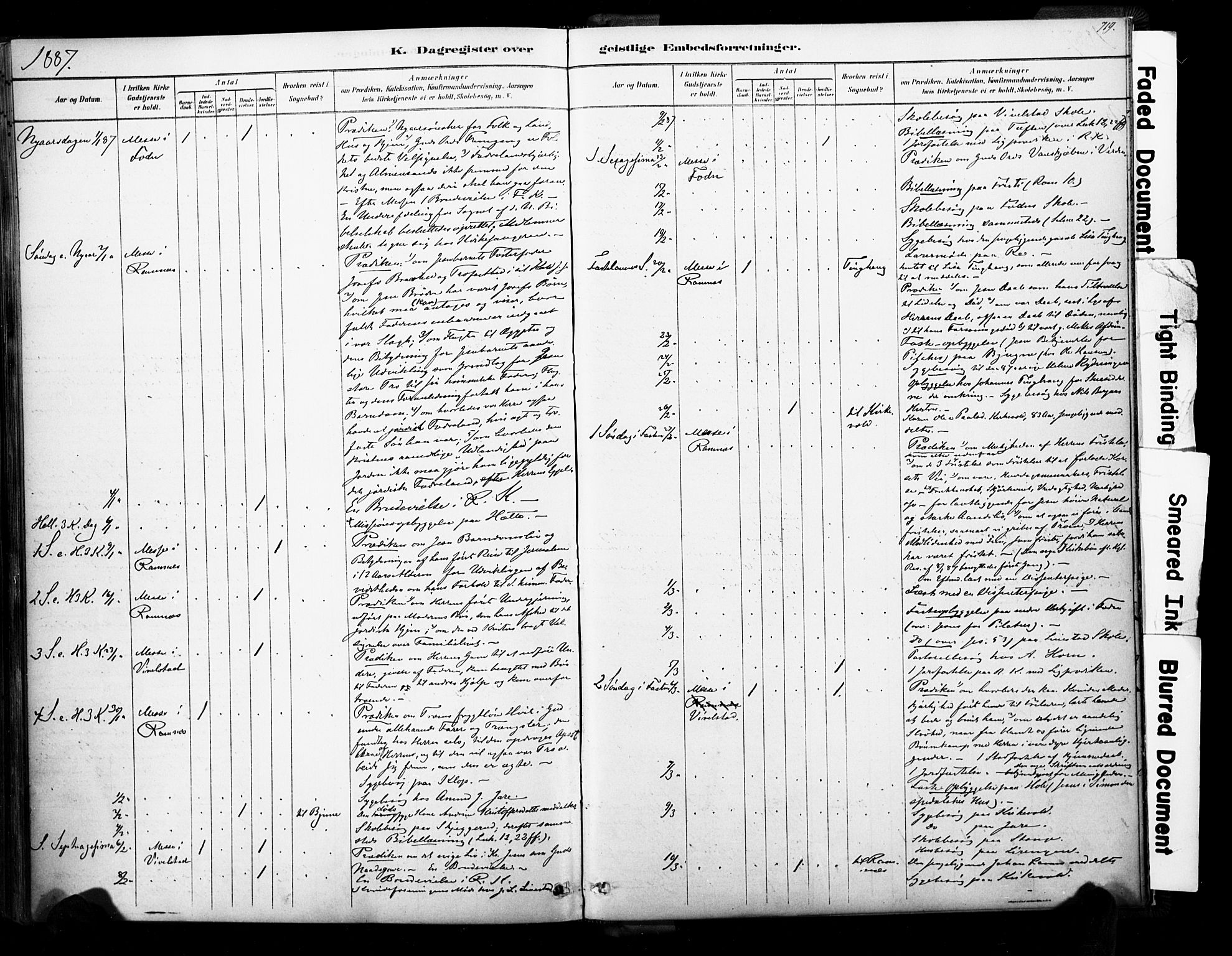 Ramnes kirkebøker, AV/SAKO-A-314/F/Fa/L0007: Parish register (official) no. I 7, 1878-1895, p. 718-719