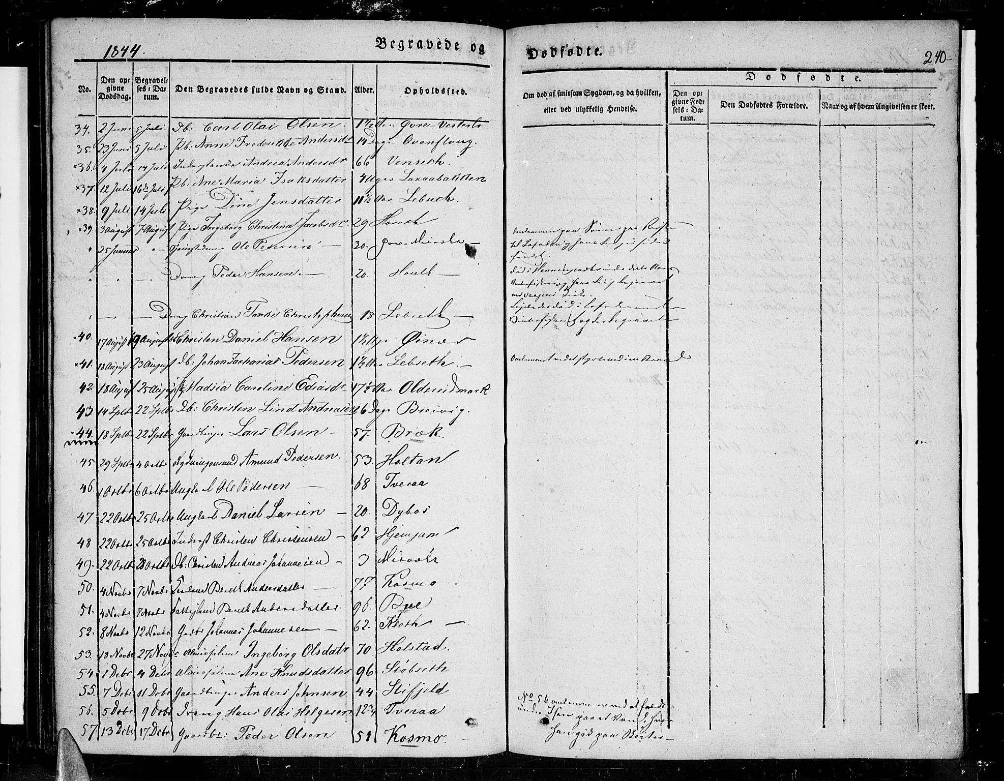 Ministerialprotokoller, klokkerbøker og fødselsregistre - Nordland, AV/SAT-A-1459/852/L0737: Parish register (official) no. 852A07, 1833-1849, p. 240