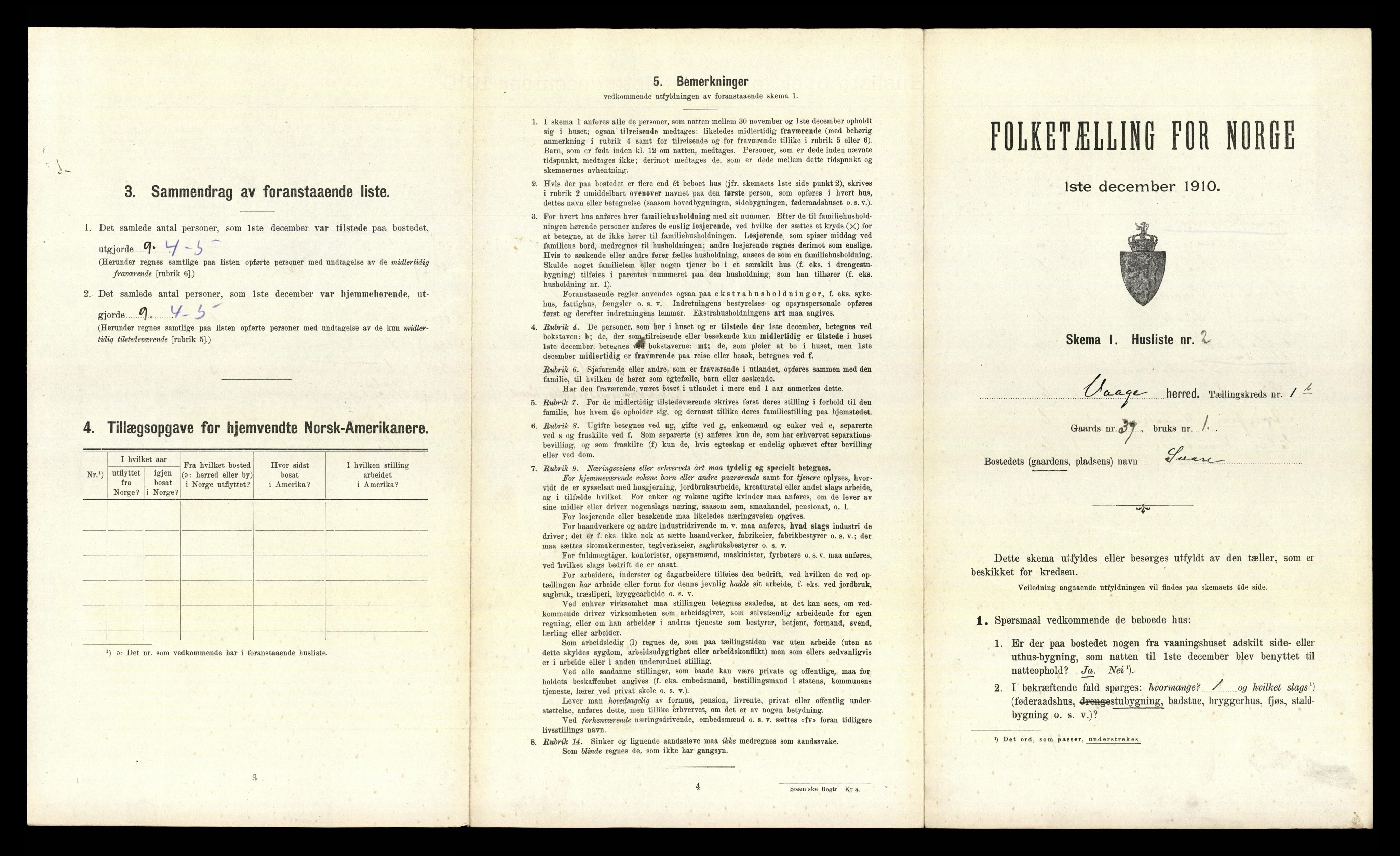 RA, 1910 census for Vågå, 1910, p. 233