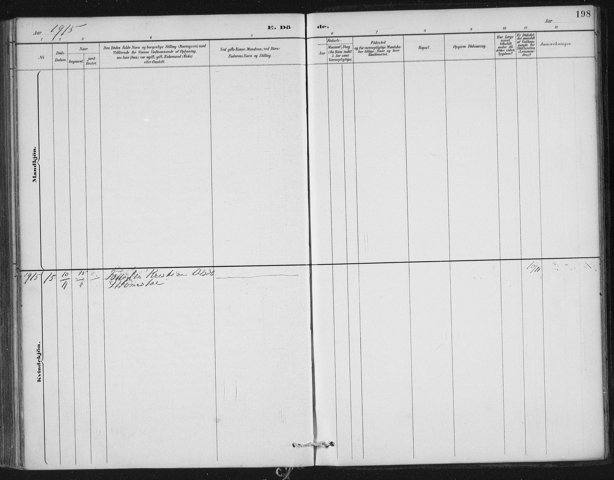 Nedstrand sokneprestkontor, AV/SAST-A-101841/01/IV: Parish register (official) no. A 12, 1887-1915, p. 198