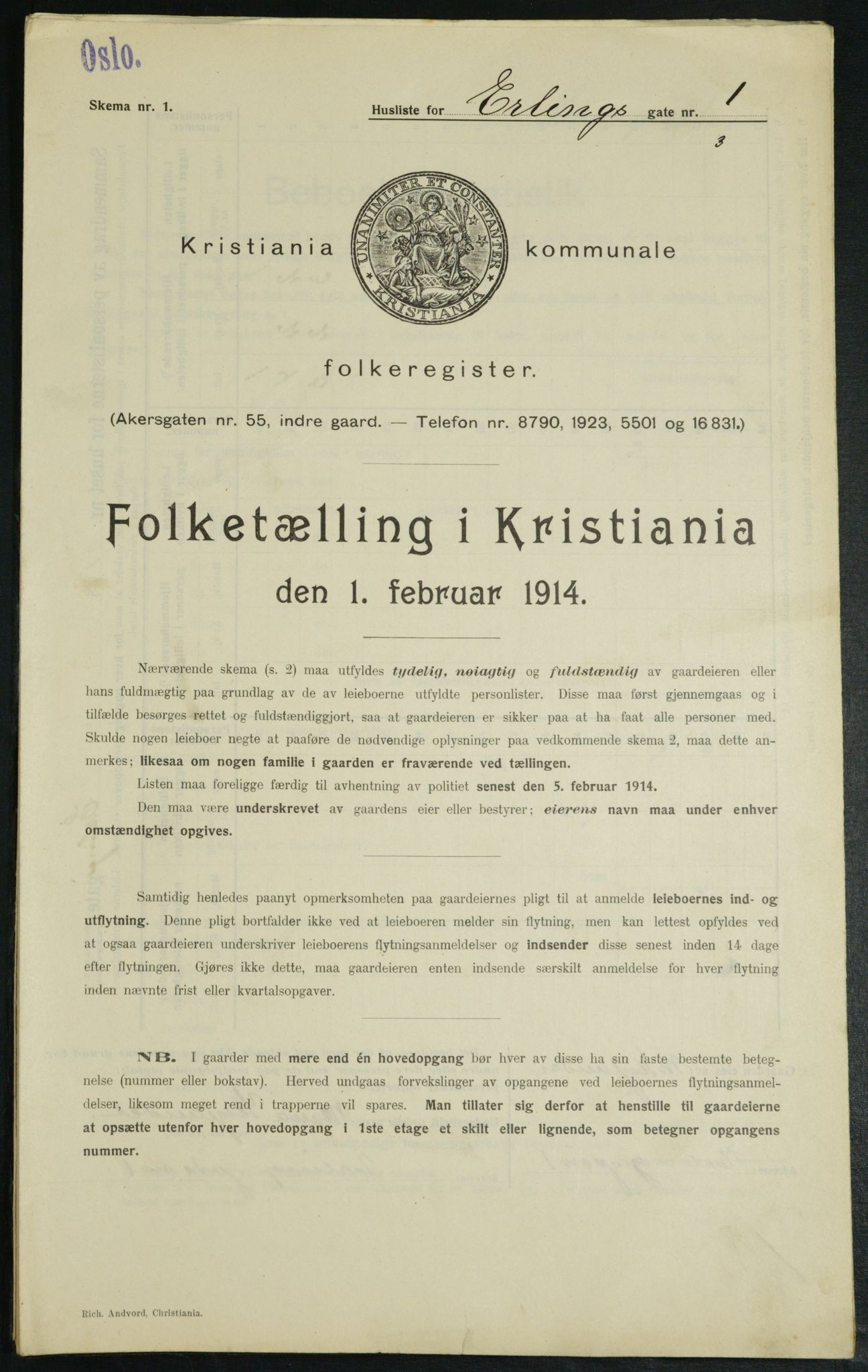 OBA, Municipal Census 1914 for Kristiania, 1914, p. 22130