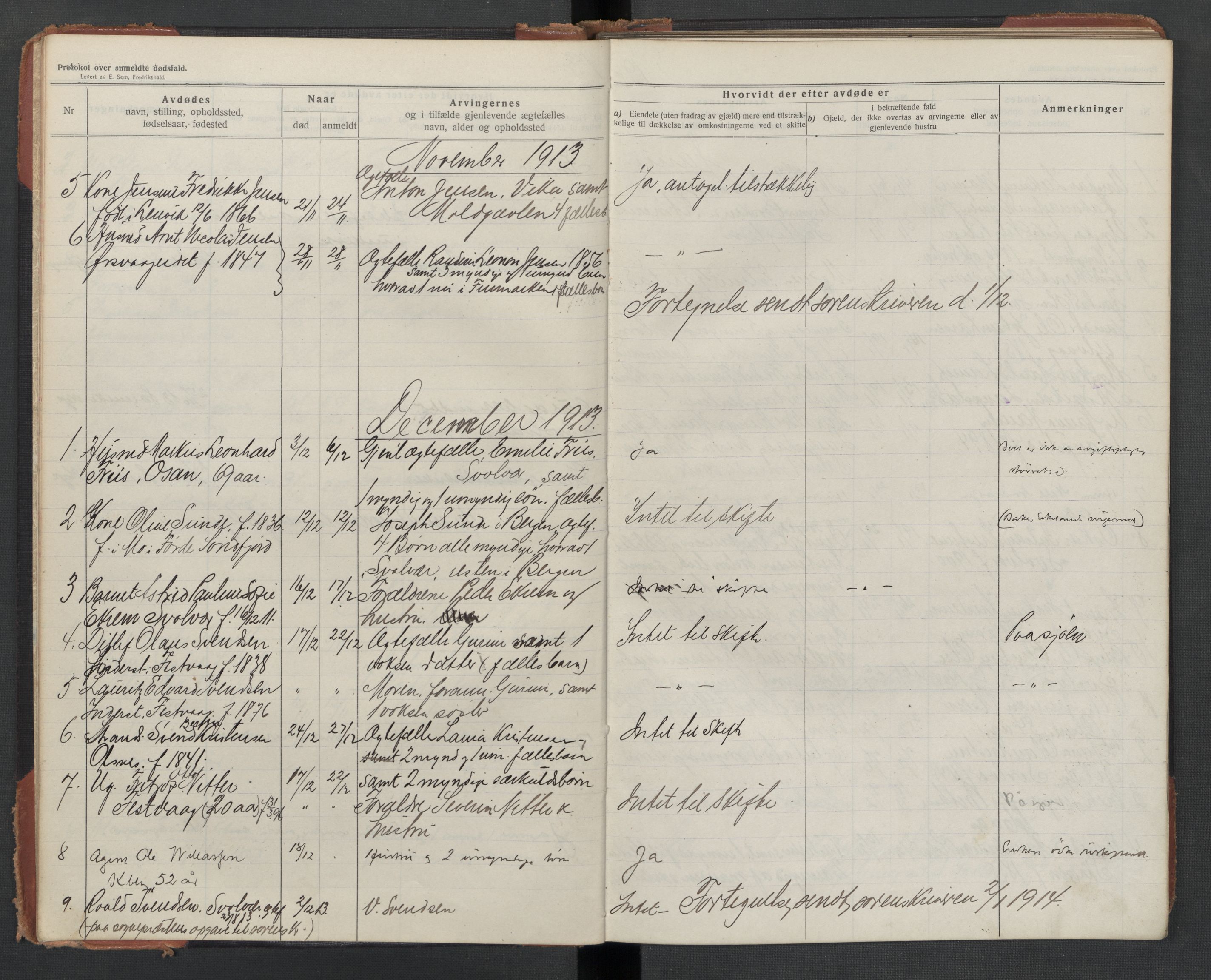 Vågan lensmannskontor, AV/SAT-A-5744/2/Gh/L0002: Dødsfallsprotokoll, 1912-1925