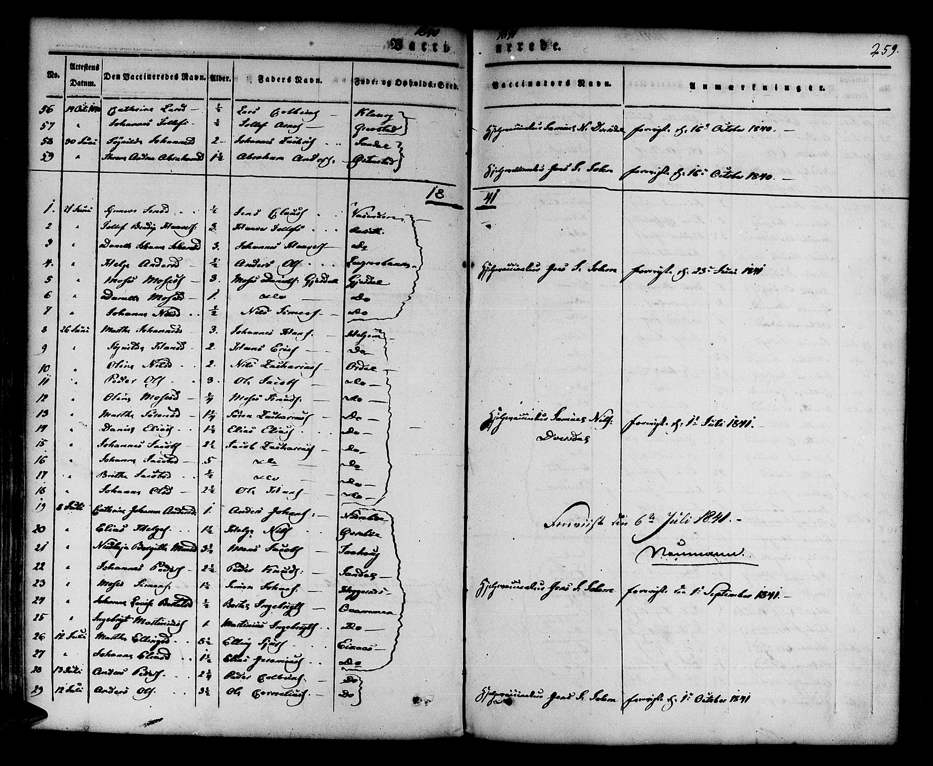 Jølster sokneprestembete, SAB/A-80701/H/Haa/Haaa/L0009: Parish register (official) no. A 9, 1833-1848, p. 259
