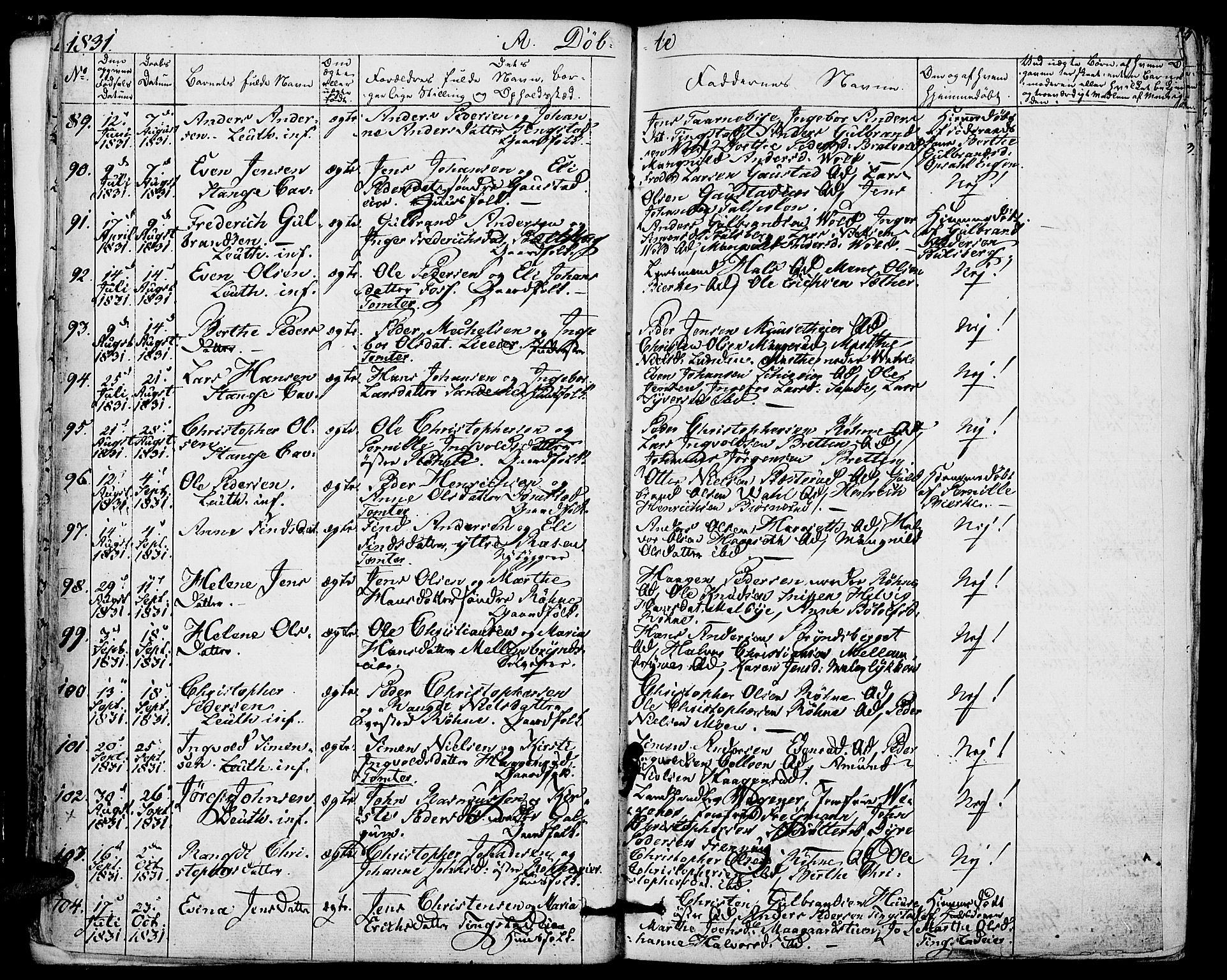 Romedal prestekontor, AV/SAH-PREST-004/K/L0003: Parish register (official) no. 3, 1829-1846, p. 22