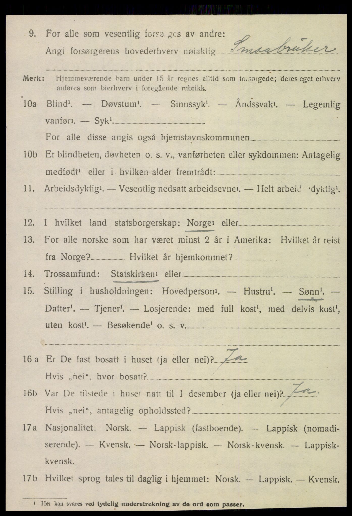 SAT, 1920 census for Verran, 1920, p. 1877