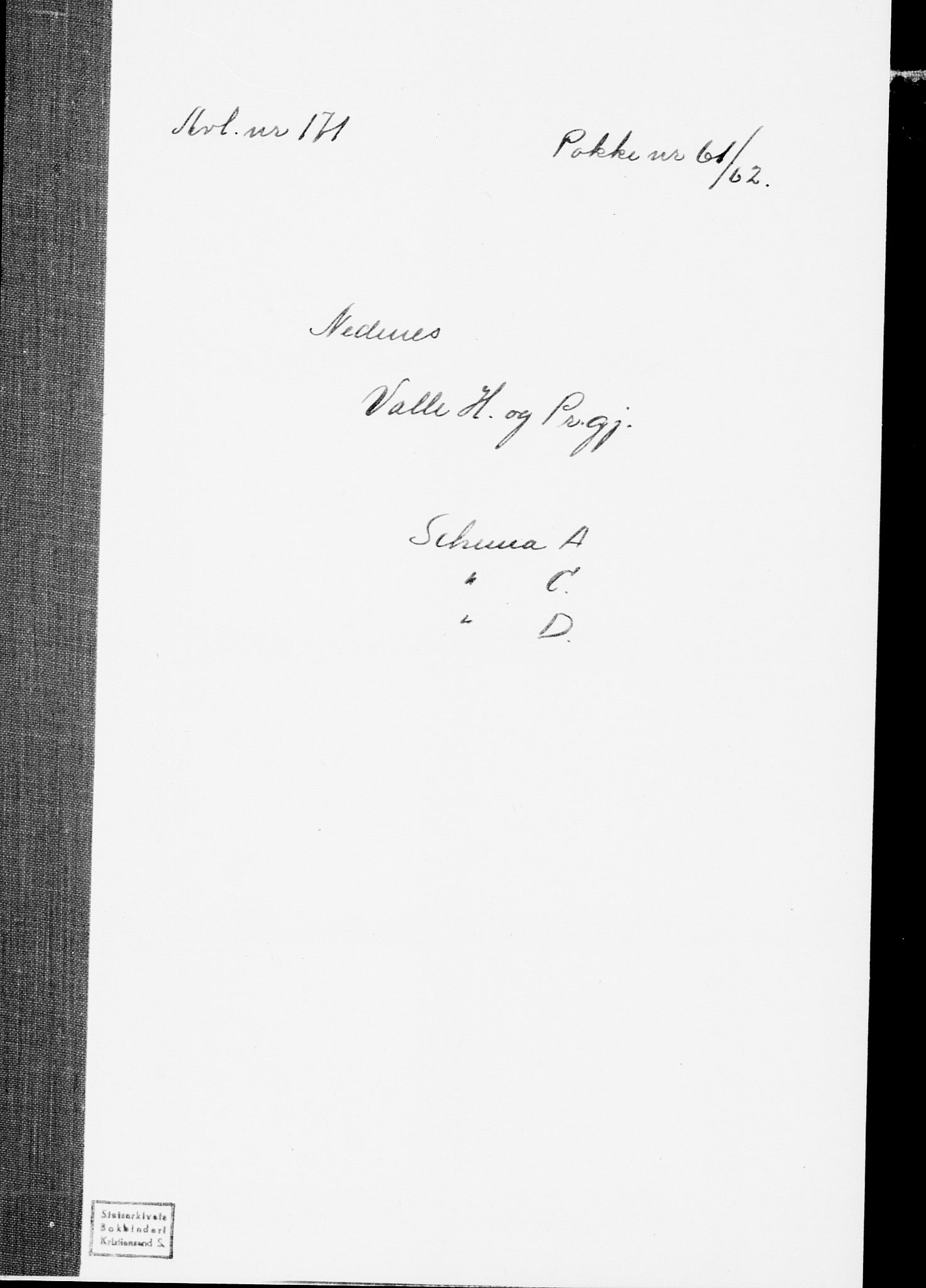 SAK, 1875 census for 0940P Valle, 1875, p. 1