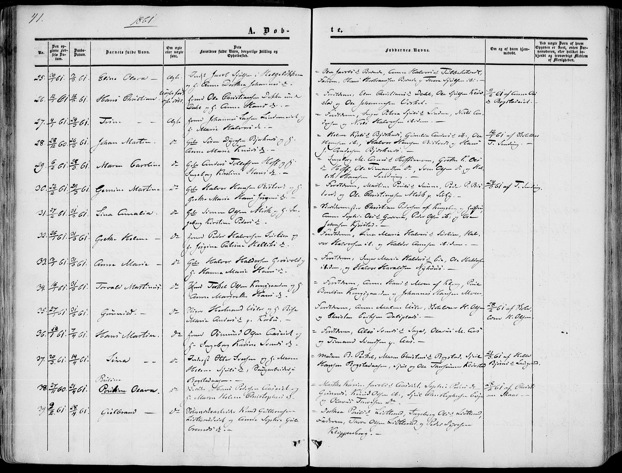 Sandsvær kirkebøker, AV/SAKO-A-244/F/Fa/L0006: Parish register (official) no. I 6, 1857-1868, p. 41