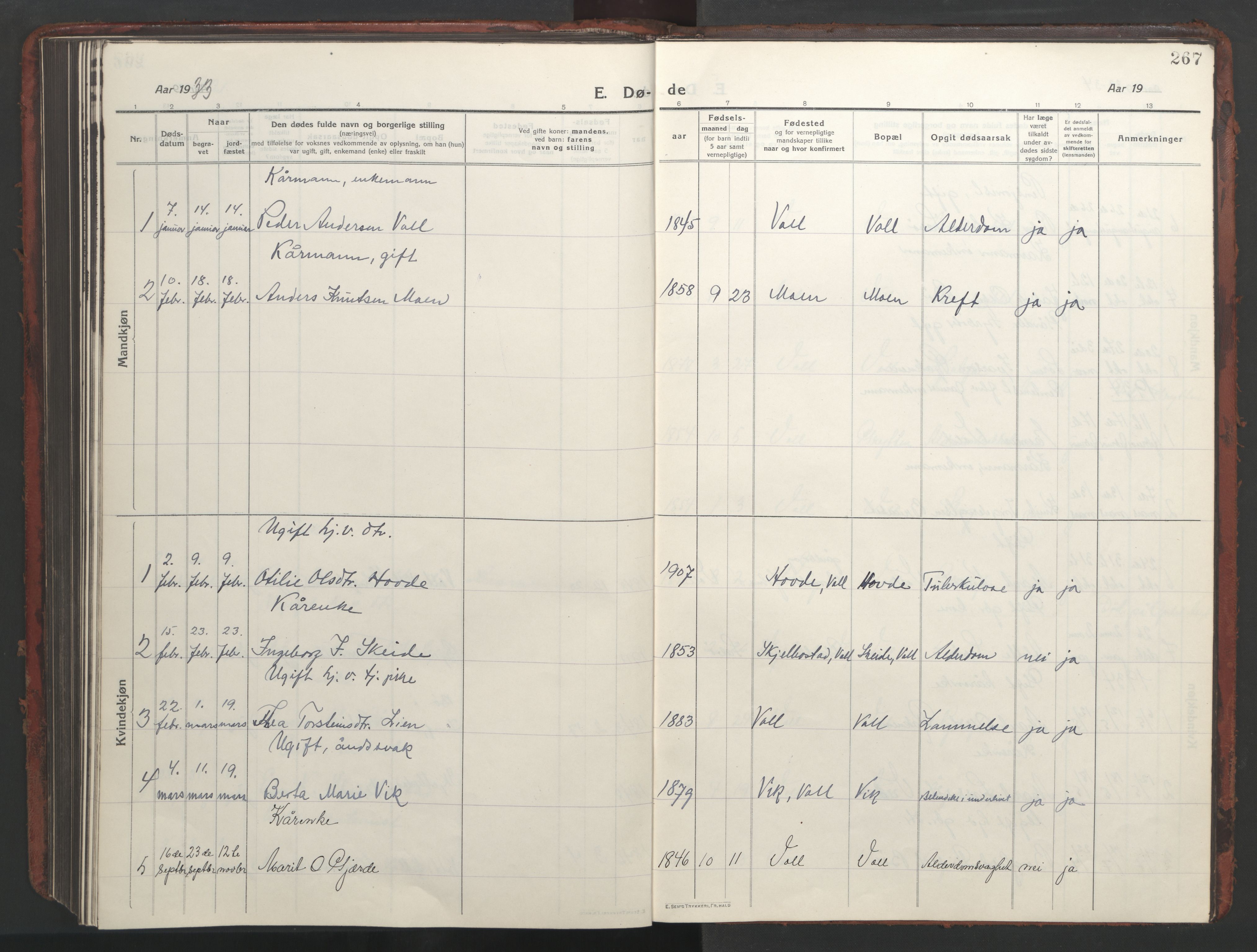 Ministerialprotokoller, klokkerbøker og fødselsregistre - Møre og Romsdal, AV/SAT-A-1454/543/L0565: Parish register (copy) no. 543C03, 1916-1955, p. 267