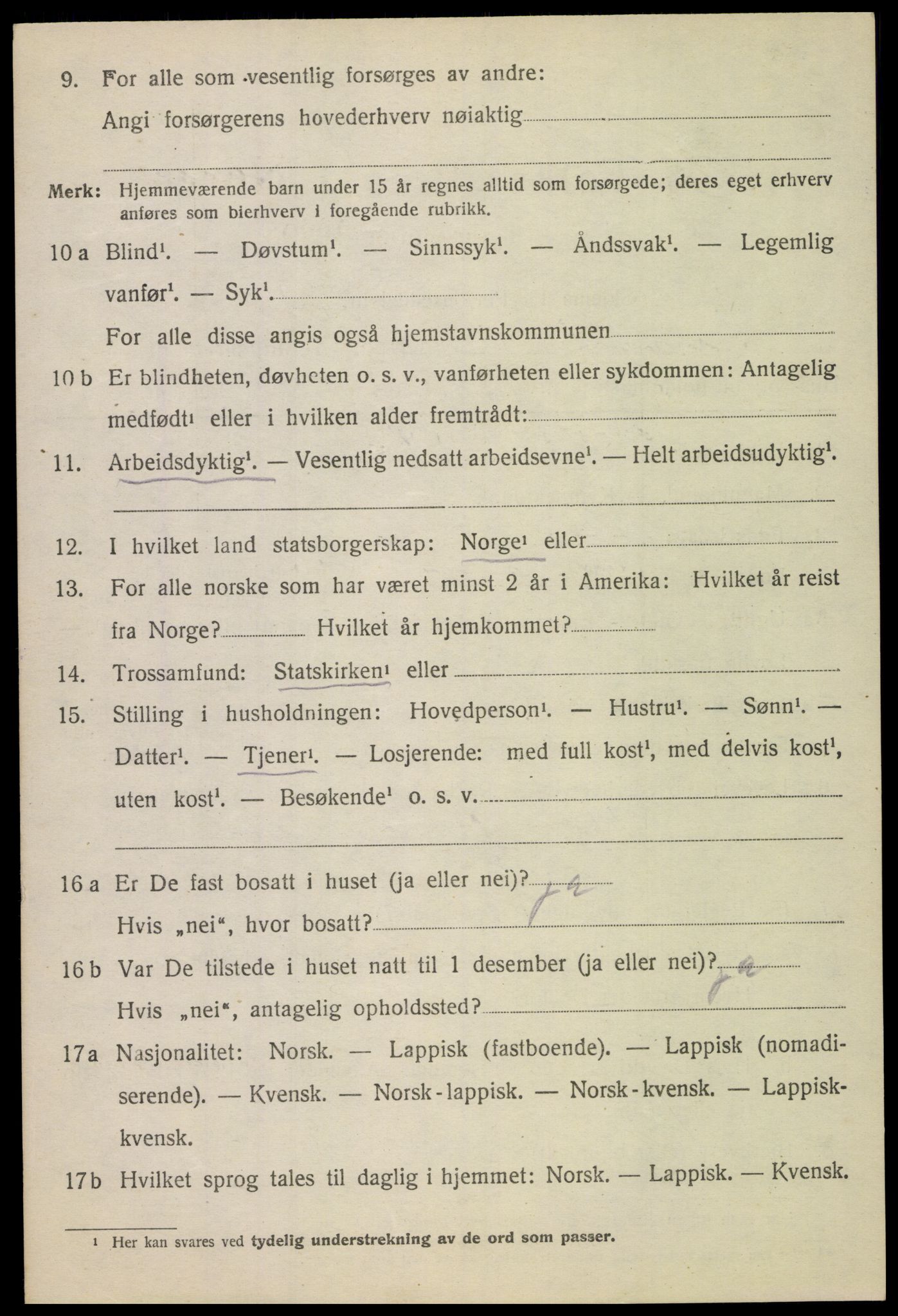 SAT, 1920 census for Skjerstad, 1920, p. 2414