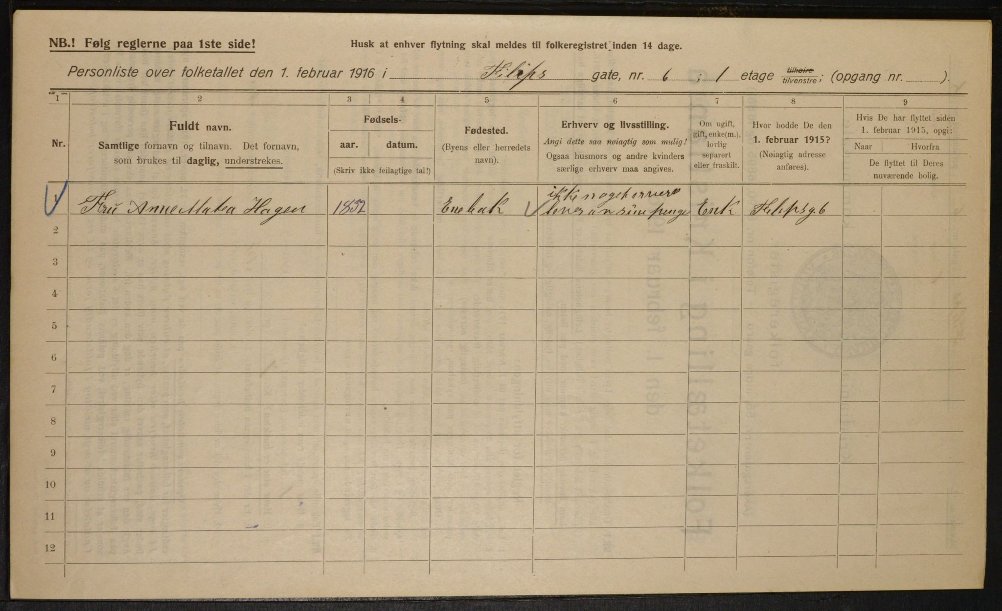 OBA, Municipal Census 1916 for Kristiania, 1916, p. 24641