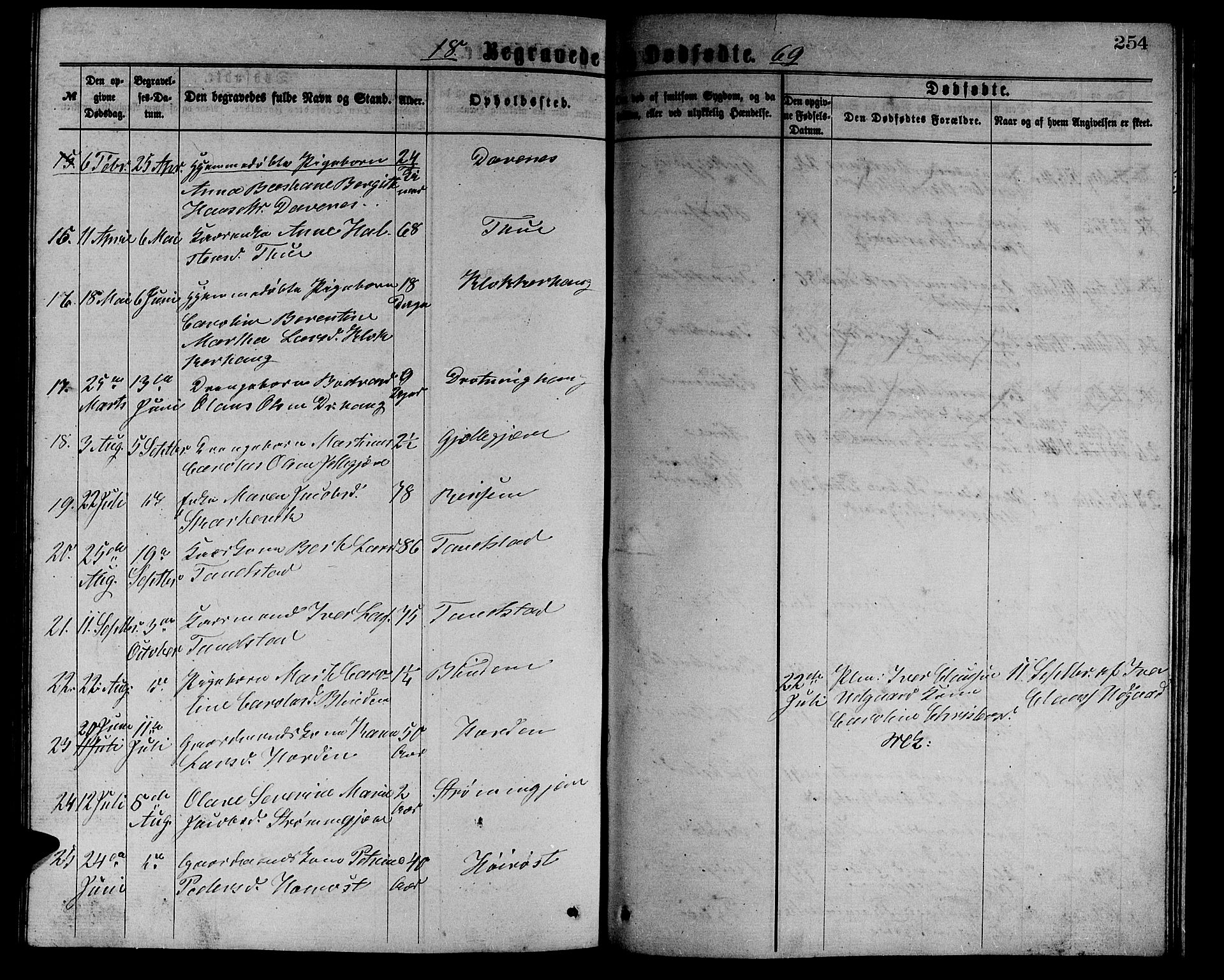 Ministerialprotokoller, klokkerbøker og fødselsregistre - Møre og Romsdal, AV/SAT-A-1454/523/L0338: Parish register (copy) no. 523C01, 1865-1877, p. 254