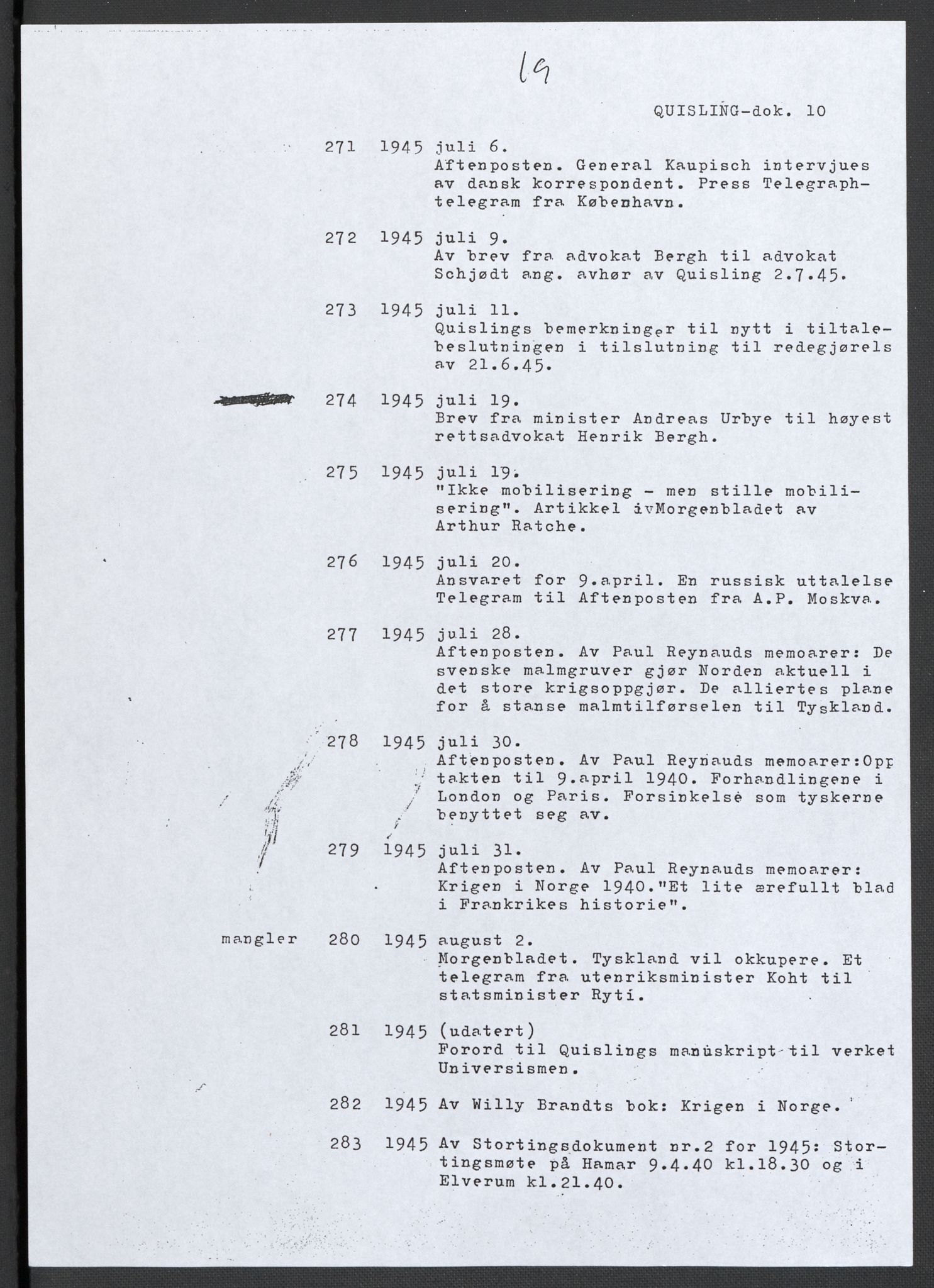 Landssvikarkivet, Oslo politikammer, AV/RA-S-3138-01/D/Da/L0003: Dnr. 29, 1945, p. 22