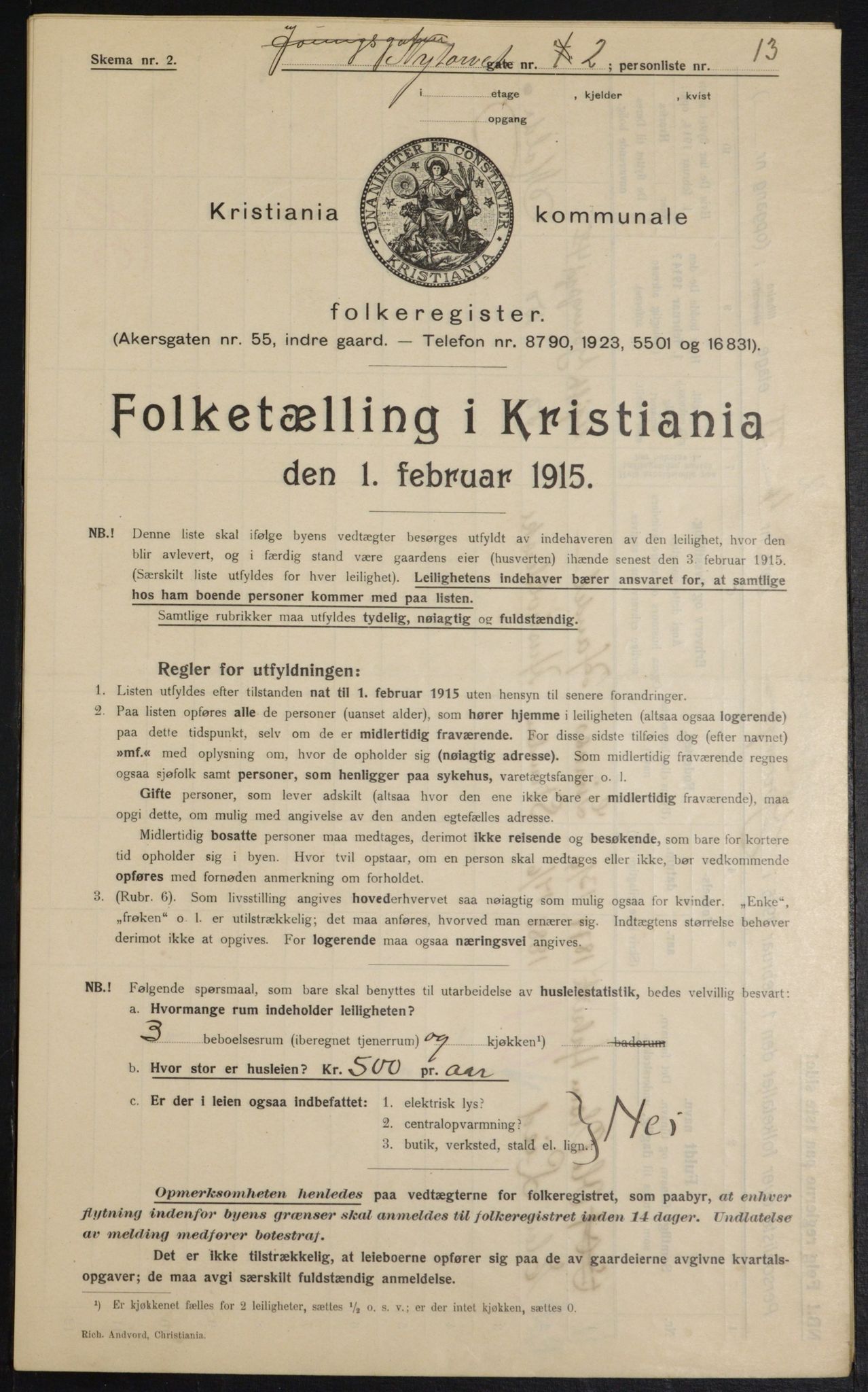 OBA, Municipal Census 1915 for Kristiania, 1915, p. 73431