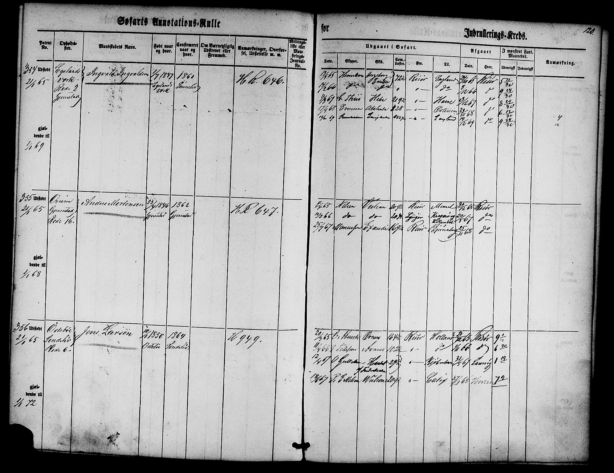 Risør mønstringskrets, AV/SAK-2031-0010/F/Fa/L0001: Annotasjonsrulle nr 1-435 med register, D-1, 1860-1865, p. 139