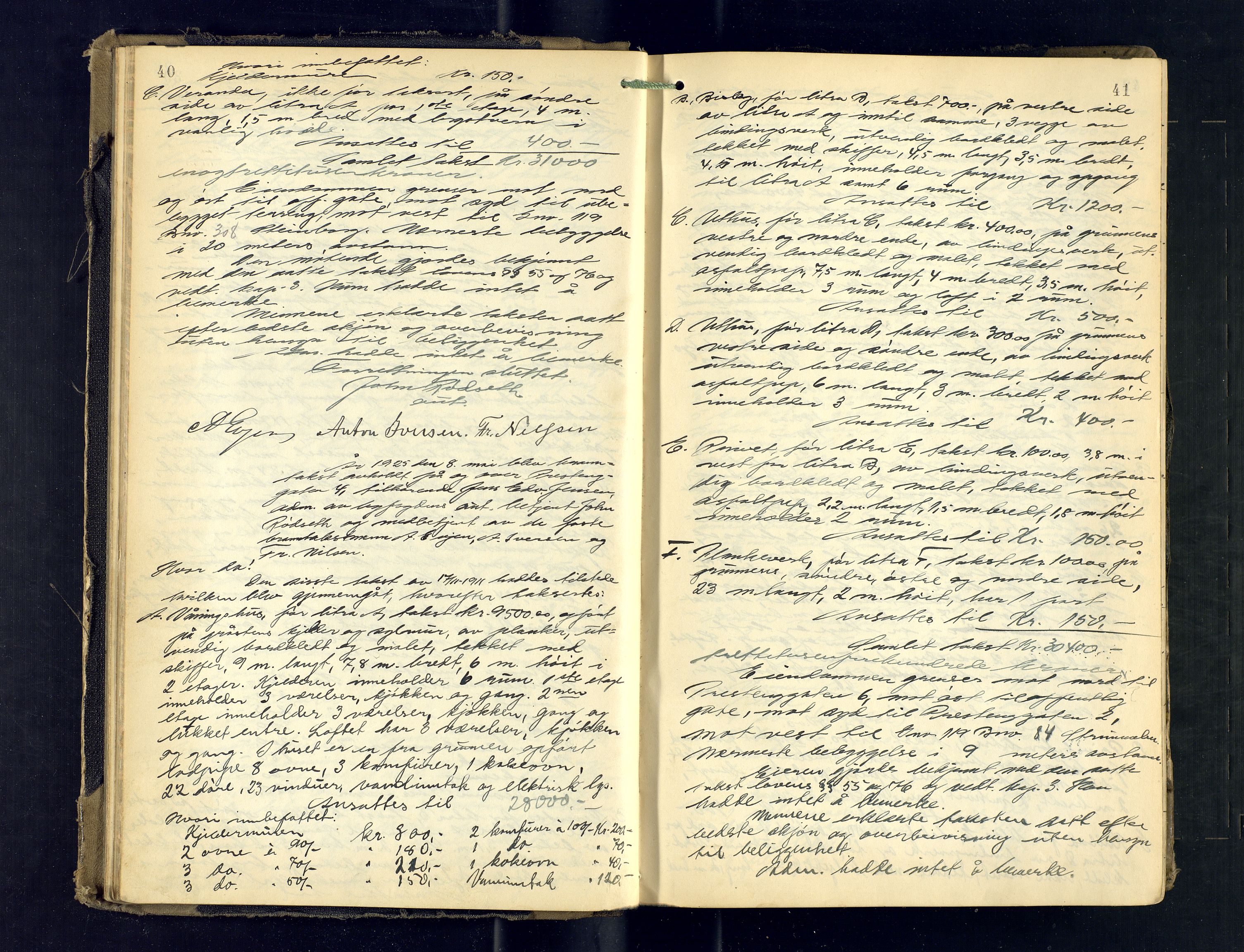 Tromsø byfogd/byrett, AV/SATØ-SATØ-0063/1/Oc/Ocb/Ocba/L0008: Branntakstprotokoll, 1924-1930, p. 40-41