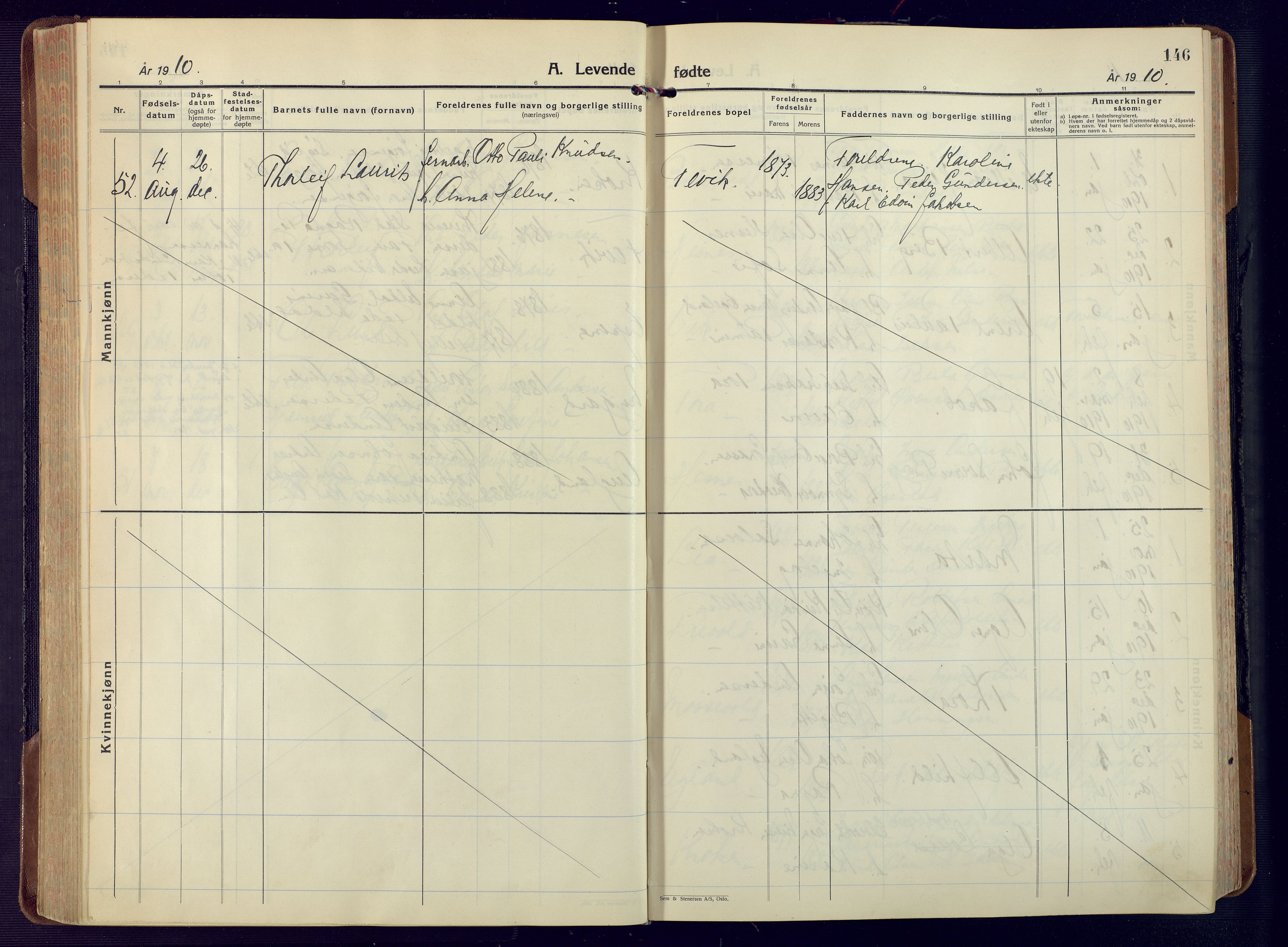 Fjære sokneprestkontor, AV/SAK-1111-0011/F/Fa/L0004: Parish register (official) no. A 4, 1902-1925, p. 146