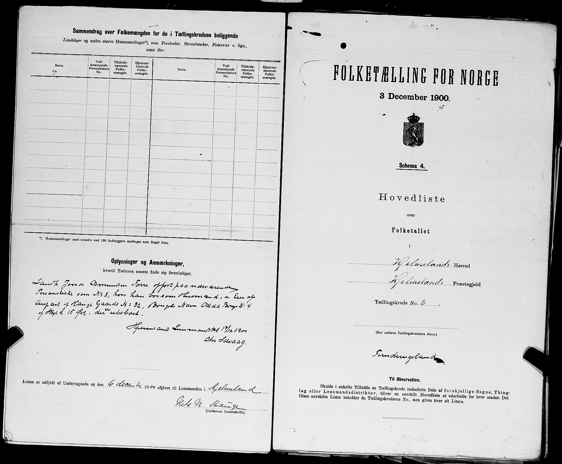 SAST, 1900 census for Hjelmeland, 1900, p. 29