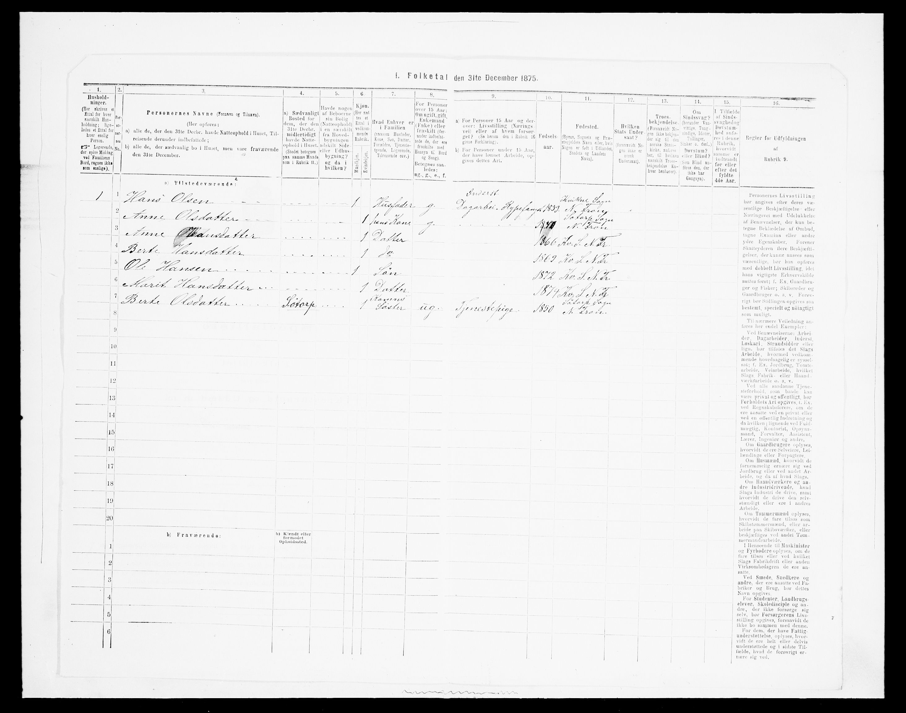 SAH, 1875 census for 0518P Nord-Fron, 1875, p. 143