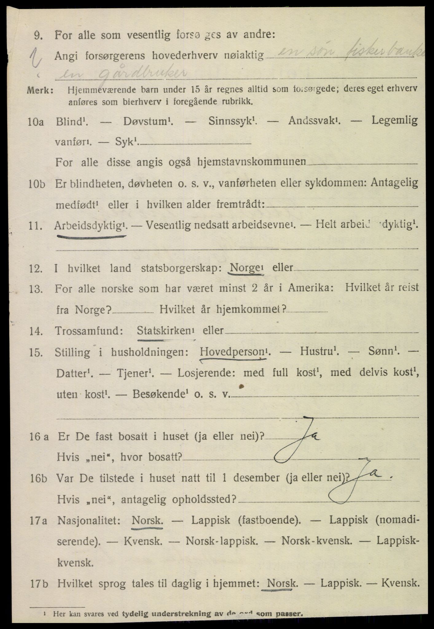 SAT, 1920 census for Nordvik, 1920, p. 3591