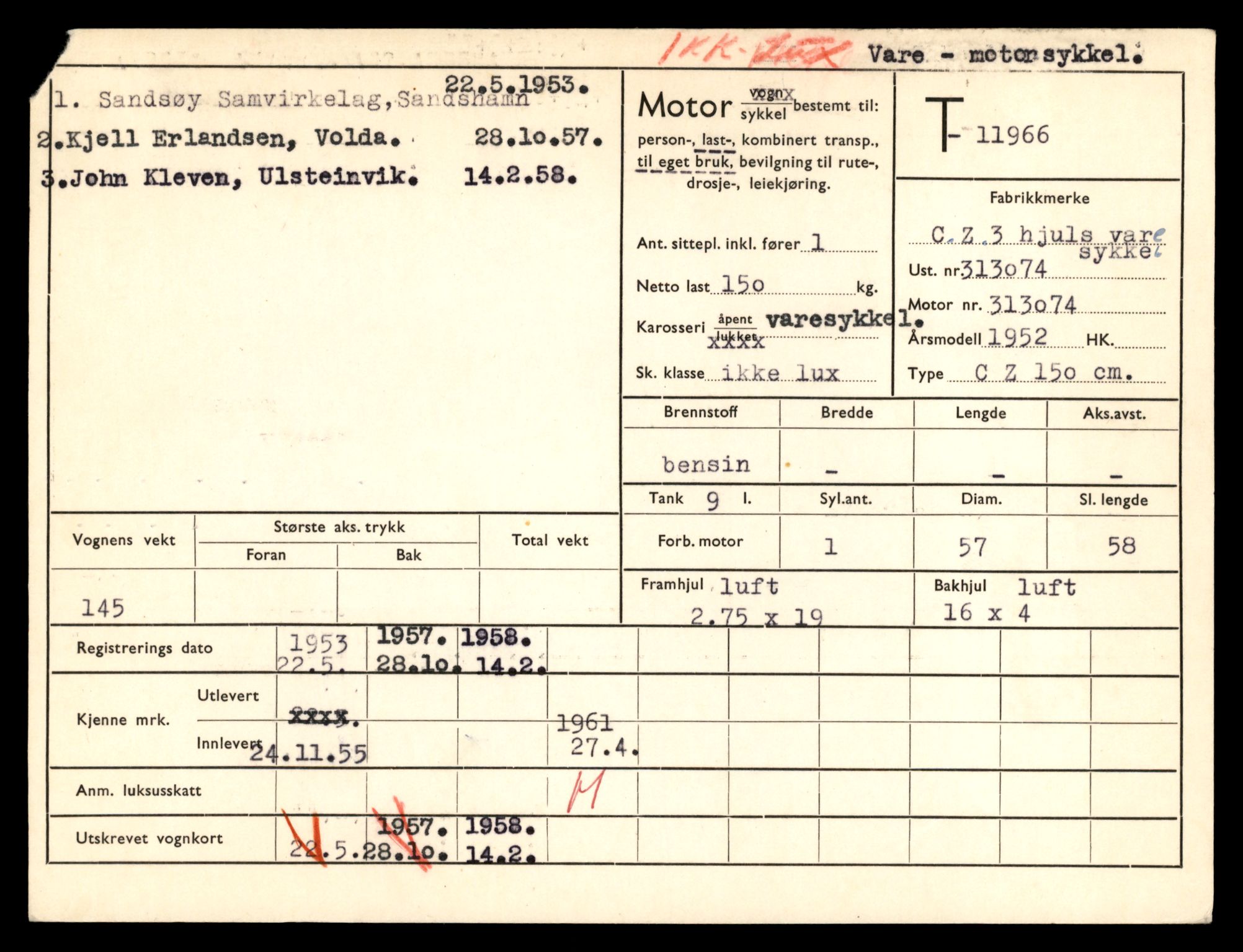 Møre og Romsdal vegkontor - Ålesund trafikkstasjon, AV/SAT-A-4099/F/Fe/L0031: Registreringskort for kjøretøy T 11800 - T 11996, 1927-1998, p. 2805
