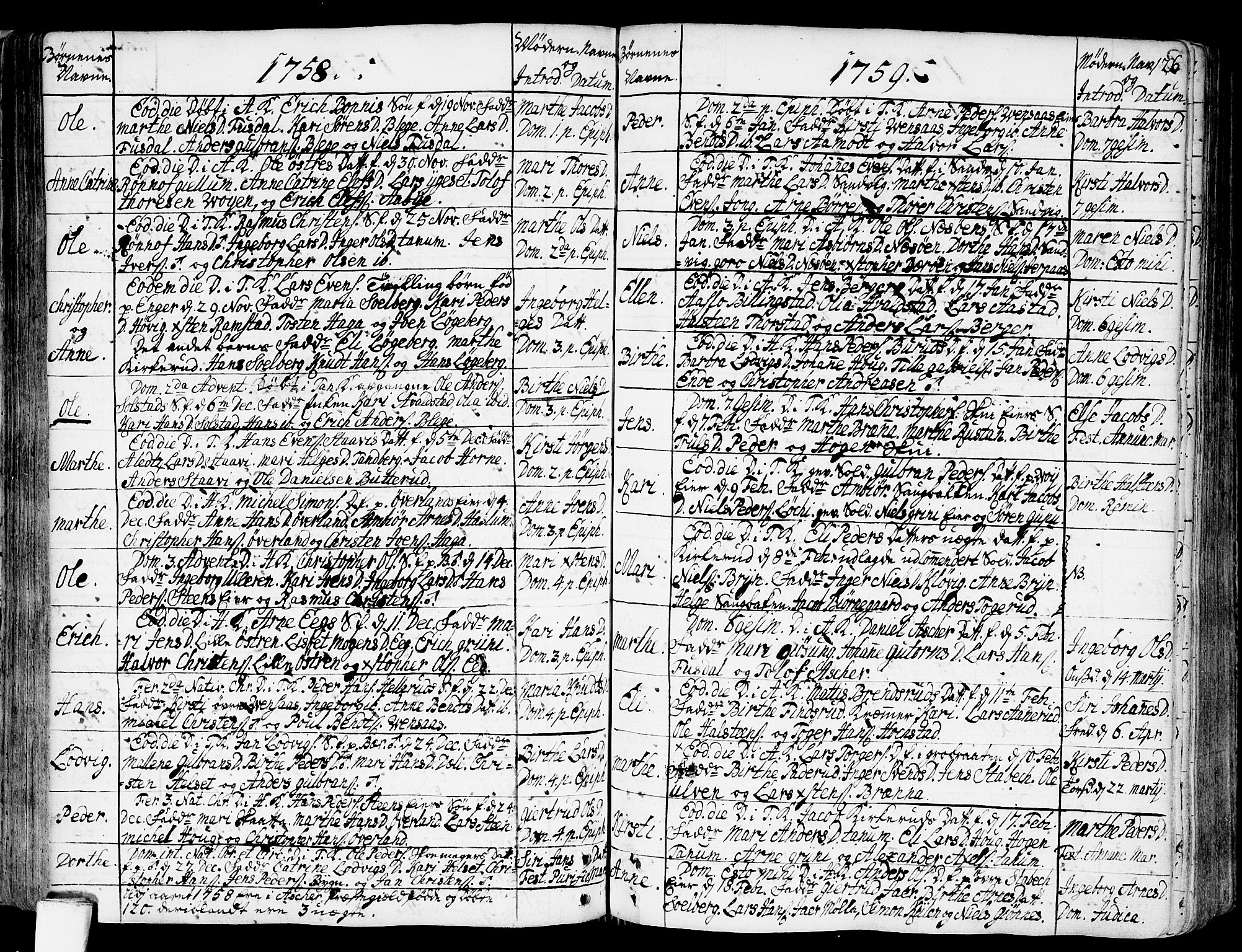 Asker prestekontor Kirkebøker, SAO/A-10256a/F/Fa/L0002: Parish register (official) no. I 2, 1733-1766, p. 126