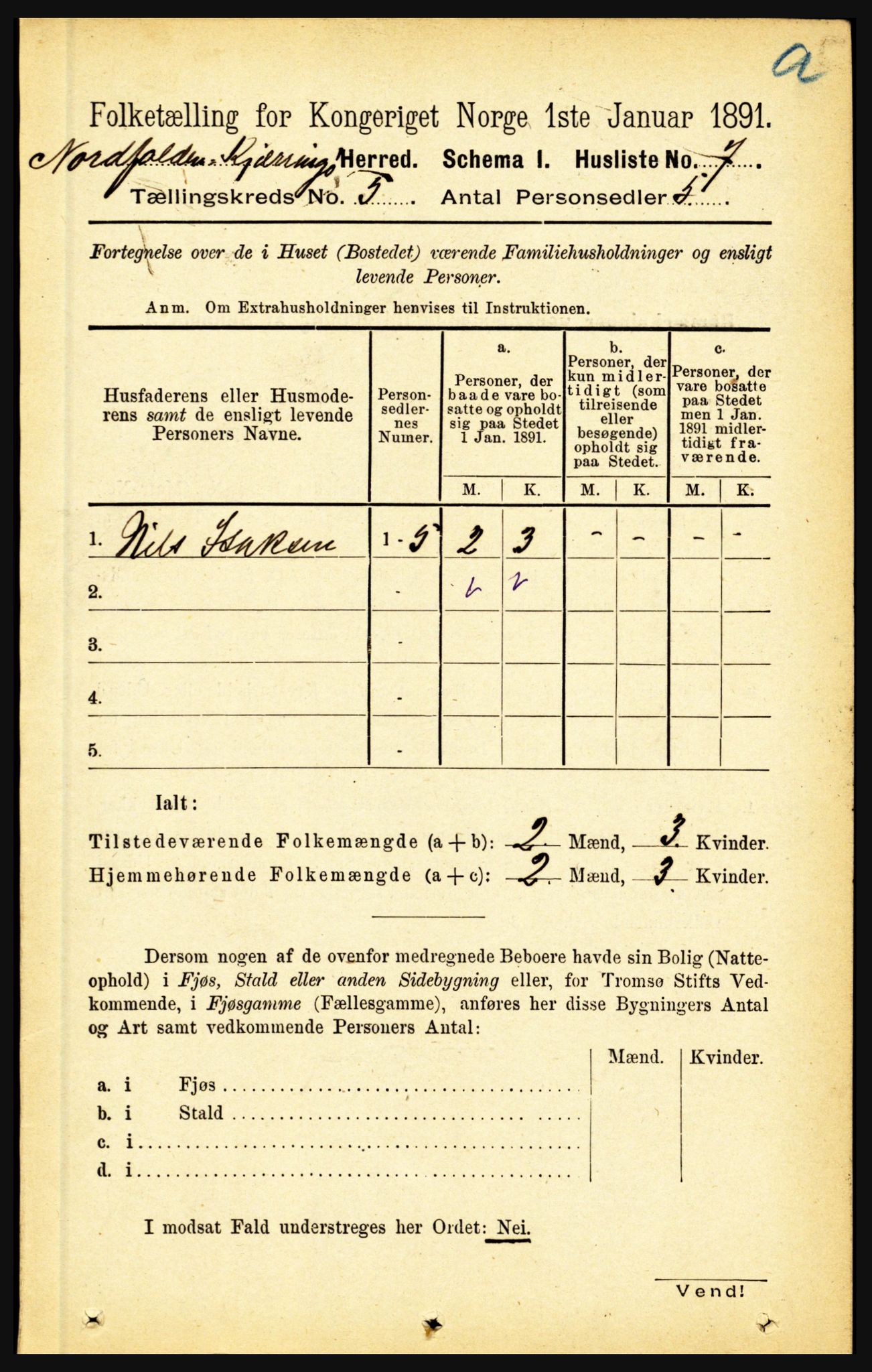 RA, 1891 census for 1846 Nordfold-Kjerringøy, 1891, p. 1133