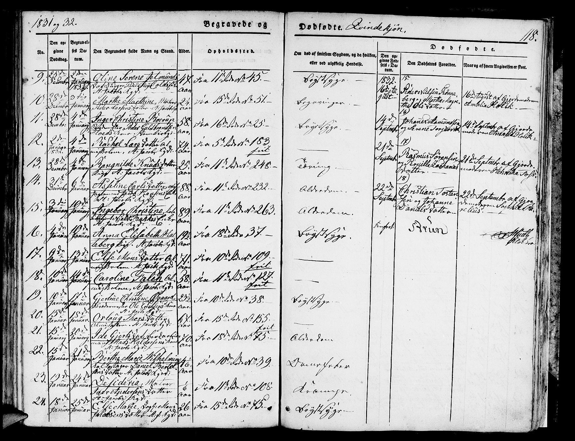 Domkirken sokneprestembete, SAB/A-74801/H/Hab/L0006: Parish register (copy) no. A 6, 1827-1834, p. 118