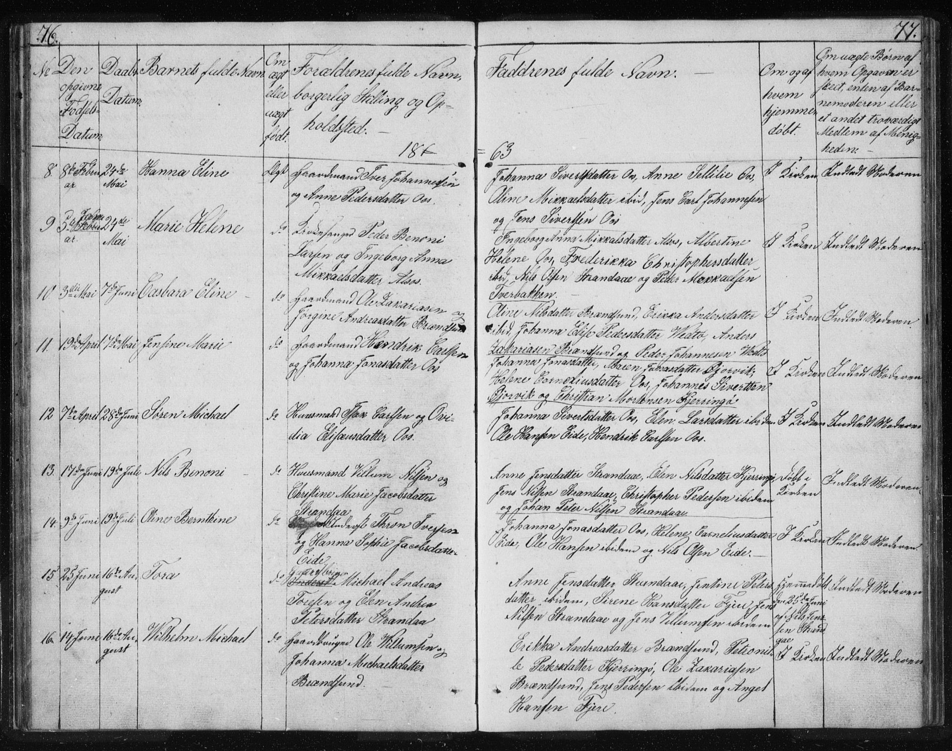 Ministerialprotokoller, klokkerbøker og fødselsregistre - Nordland, SAT/A-1459/803/L0074: Parish register (copy) no. 803C01, 1845-1866, p. 76-77